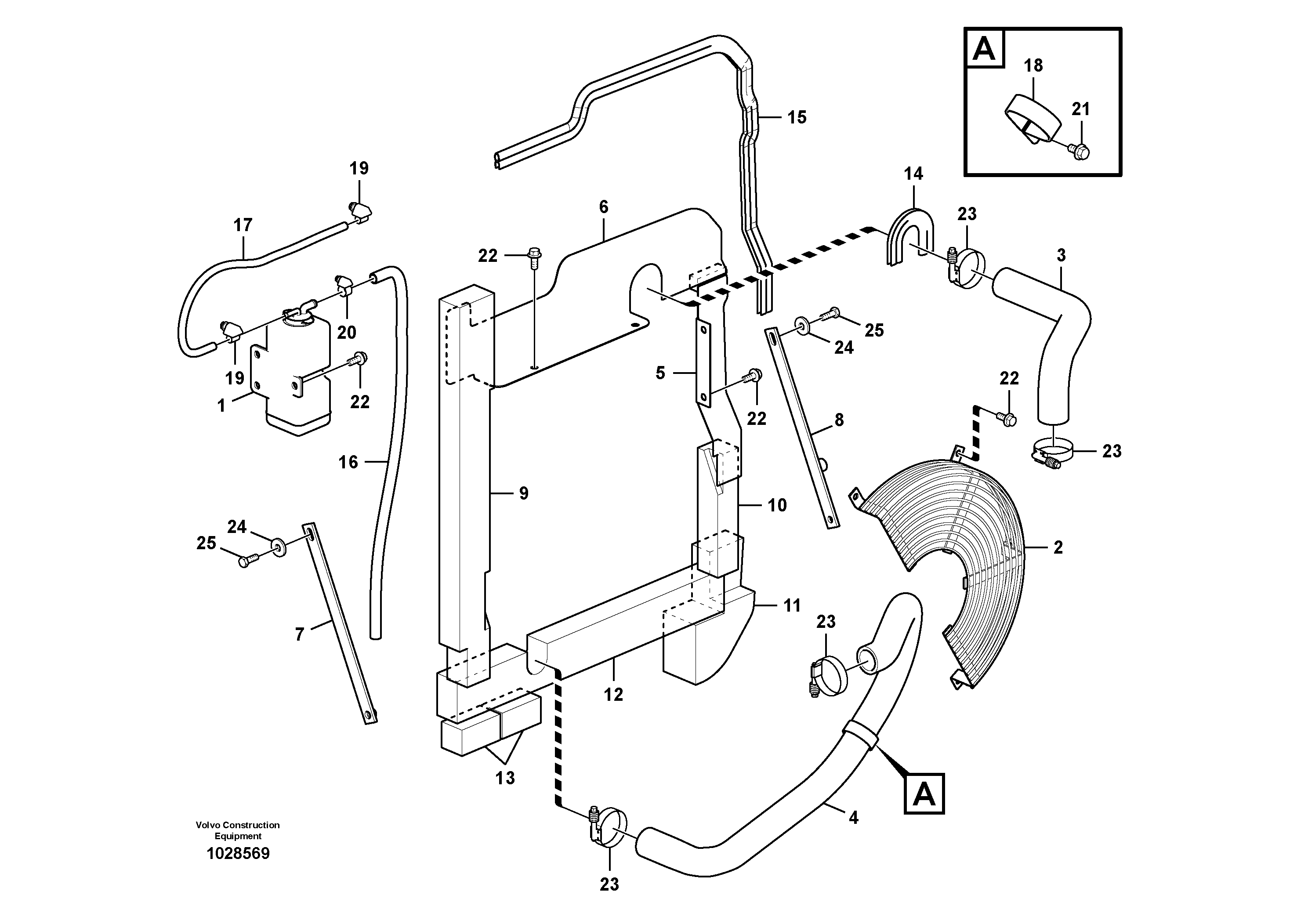 Схема запчастей Volvo EC55C S/N 110001- / 120001- - 84120 Система охлаждения 