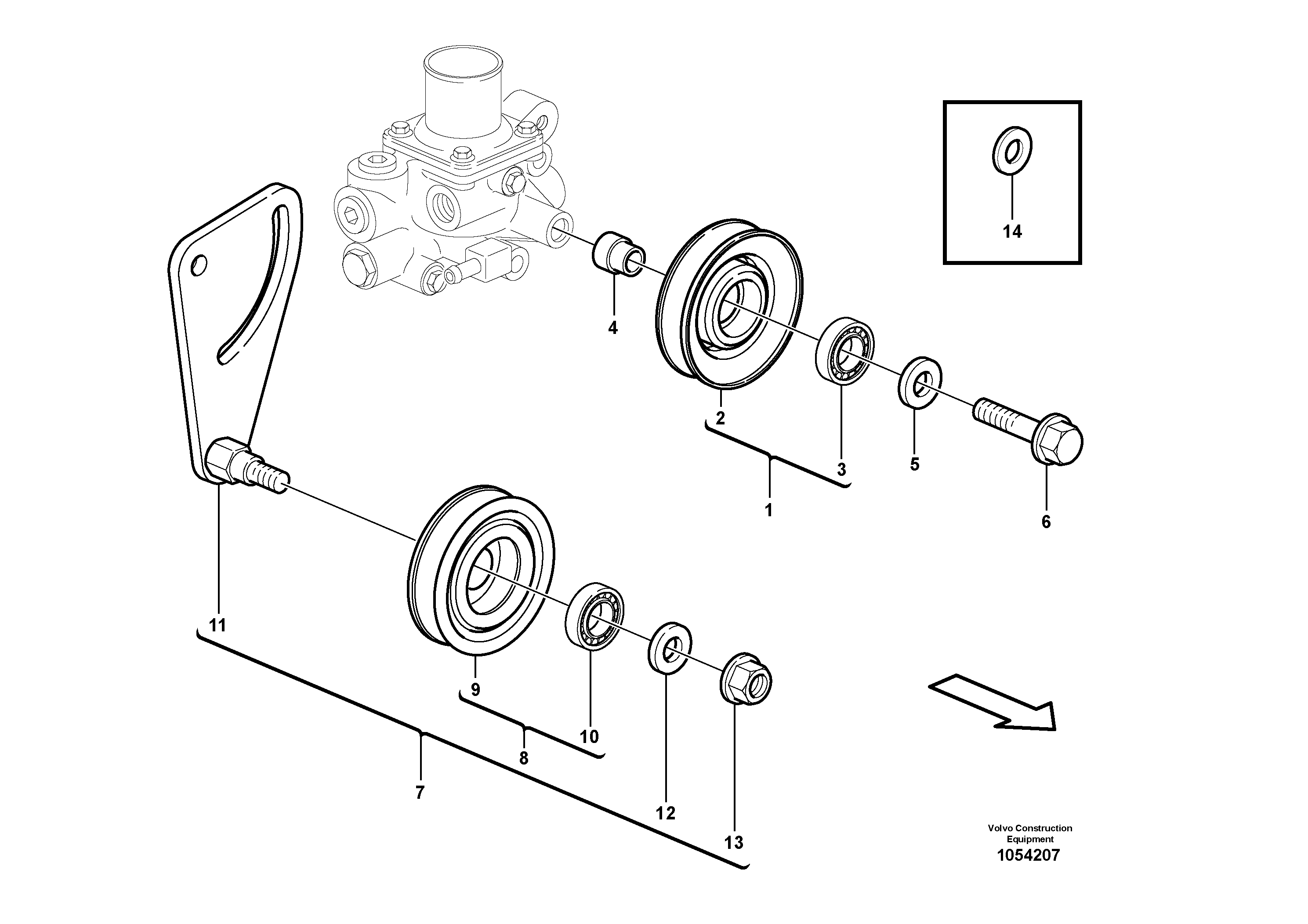 Схема запчастей Volvo EC55C S/N 110001- / 120001- - 53687 Belt transmission 