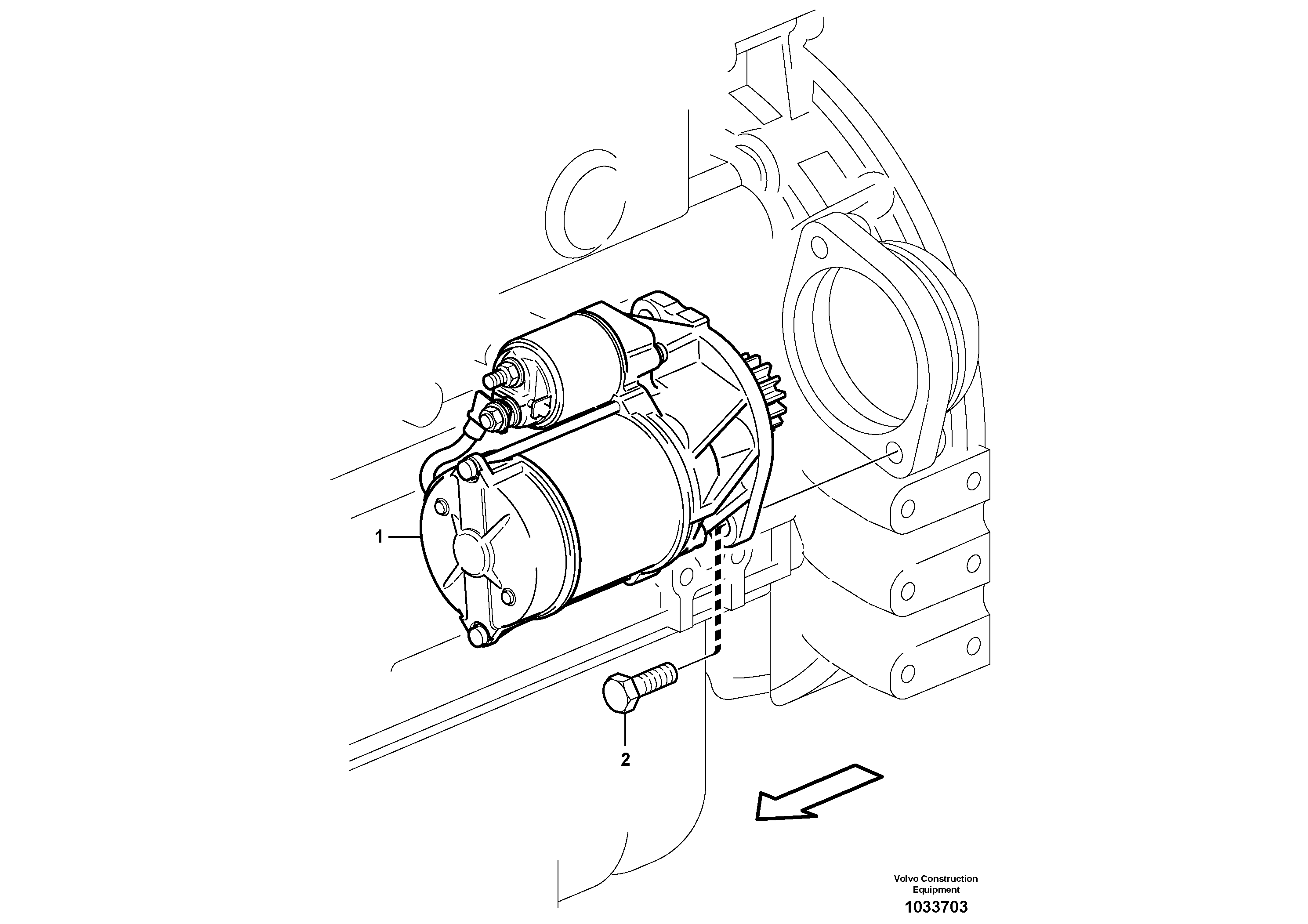 Схема запчастей Volvo EC55C S/N 110001- / 120001- - 64391 Starter motor, mounting 