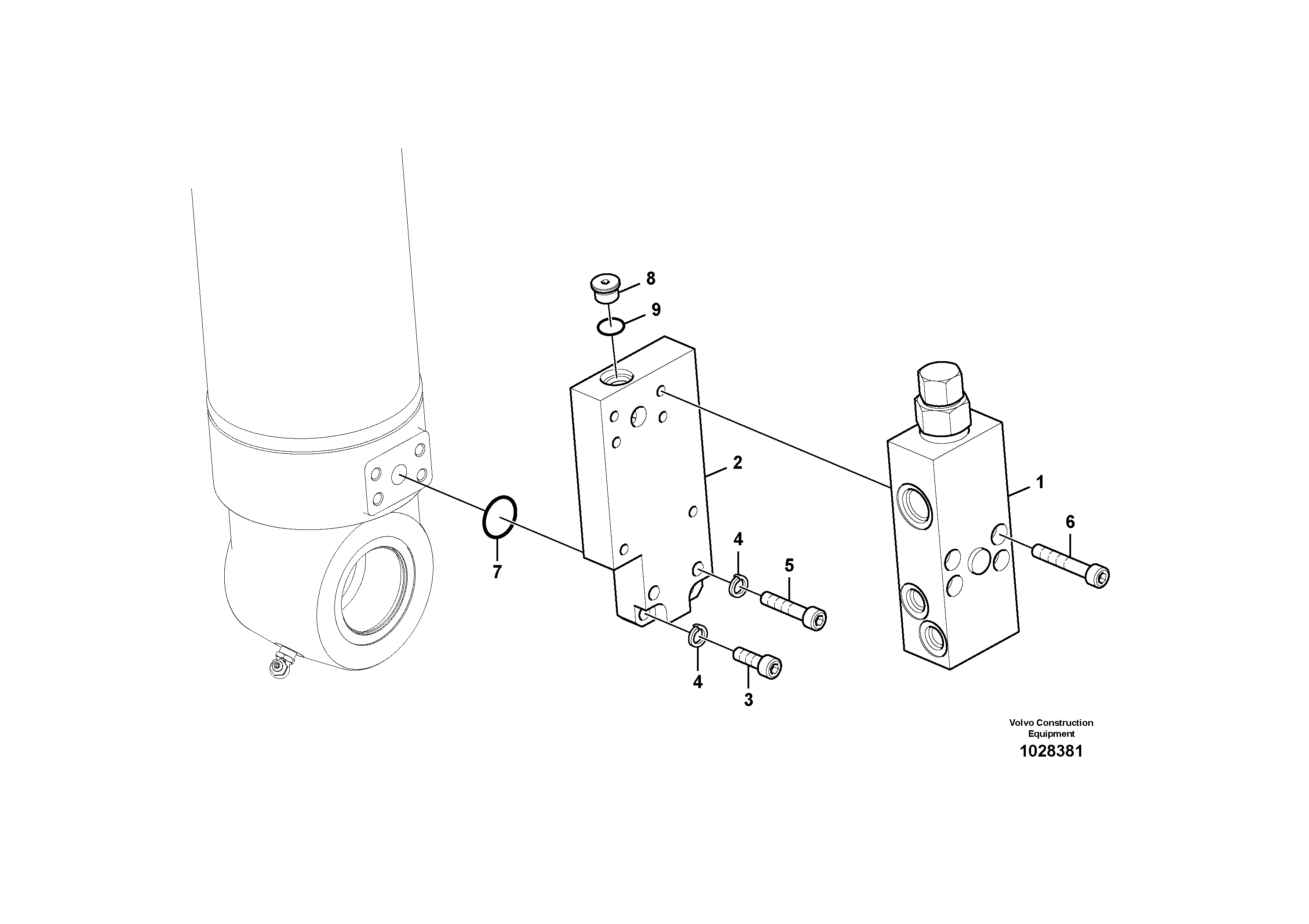 Схема запчастей Volvo EC60C - 80997 Working hydraulic, boom rupture valve mount 