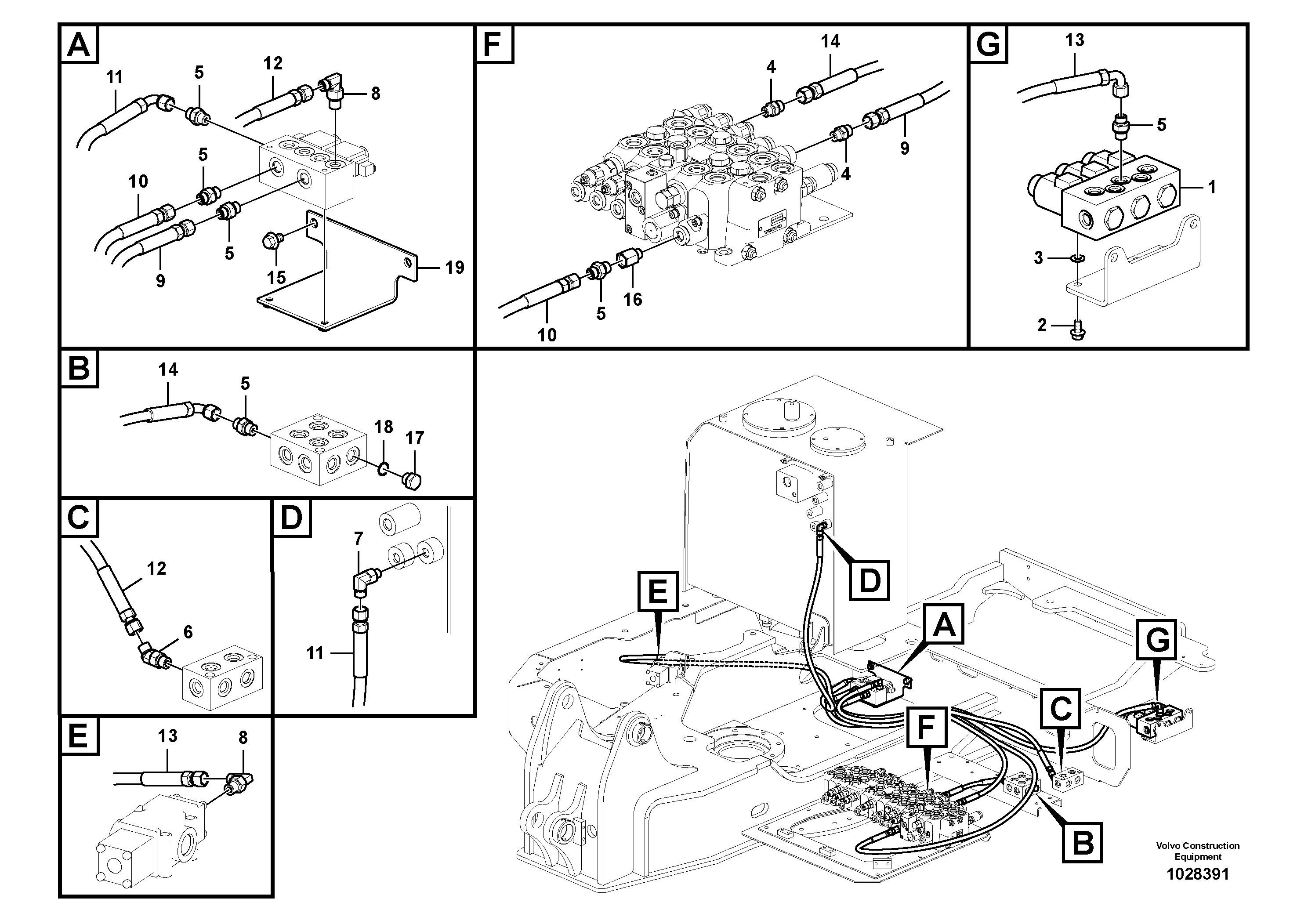 Схема запчастей Volvo EC60C - 22564 Servo system, hammer and shear 