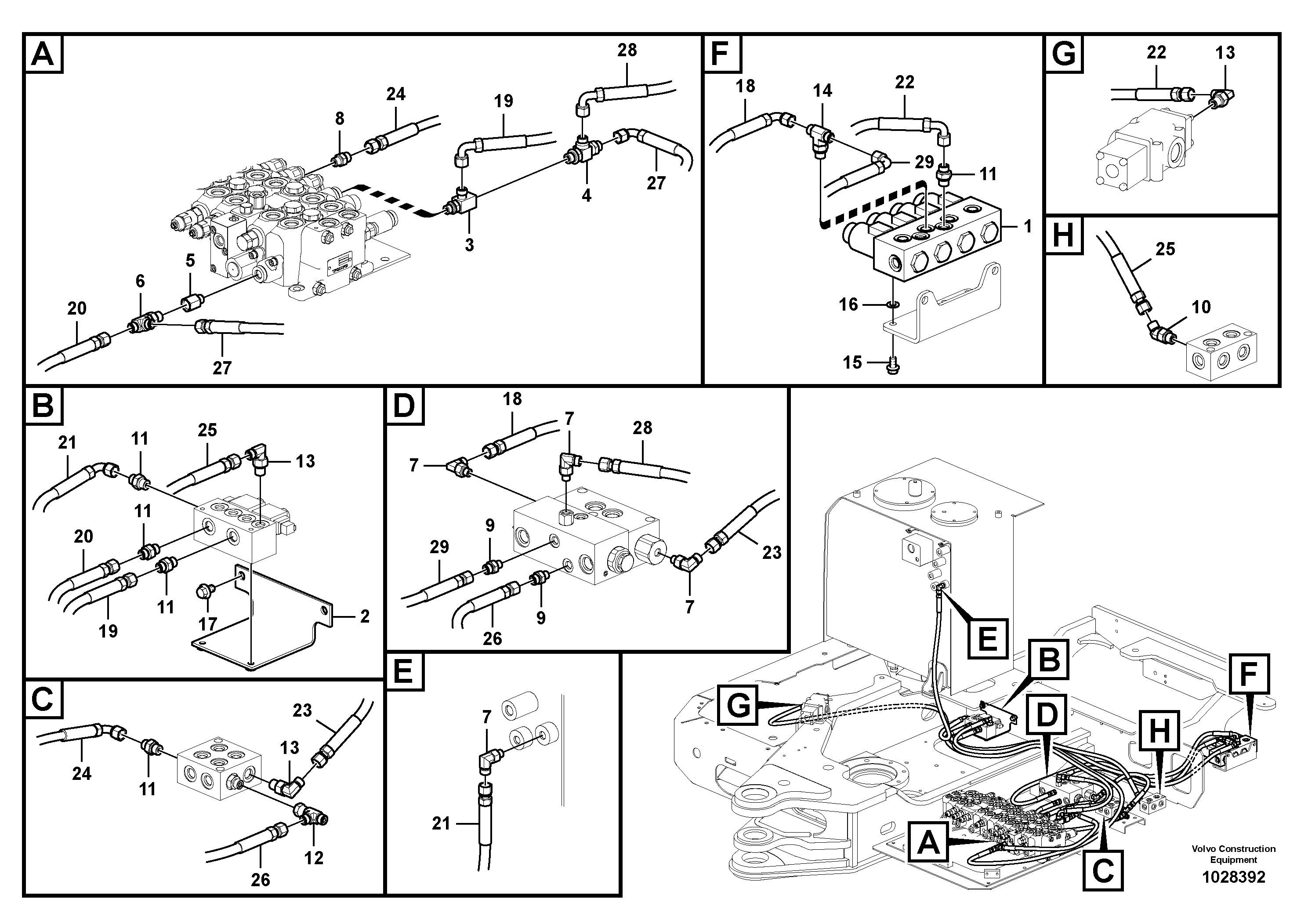 Схема запчастей Volvo EC60C - 41302 Servo system, hammer and shear 