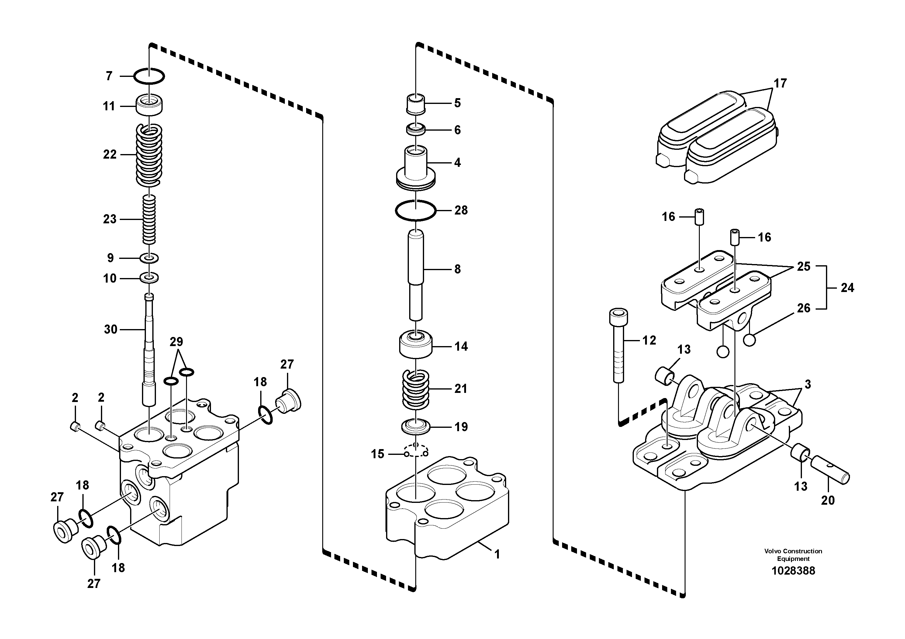 Схема запчастей Volvo EC60C - 47554 Remote control valve pedal, travel motor 