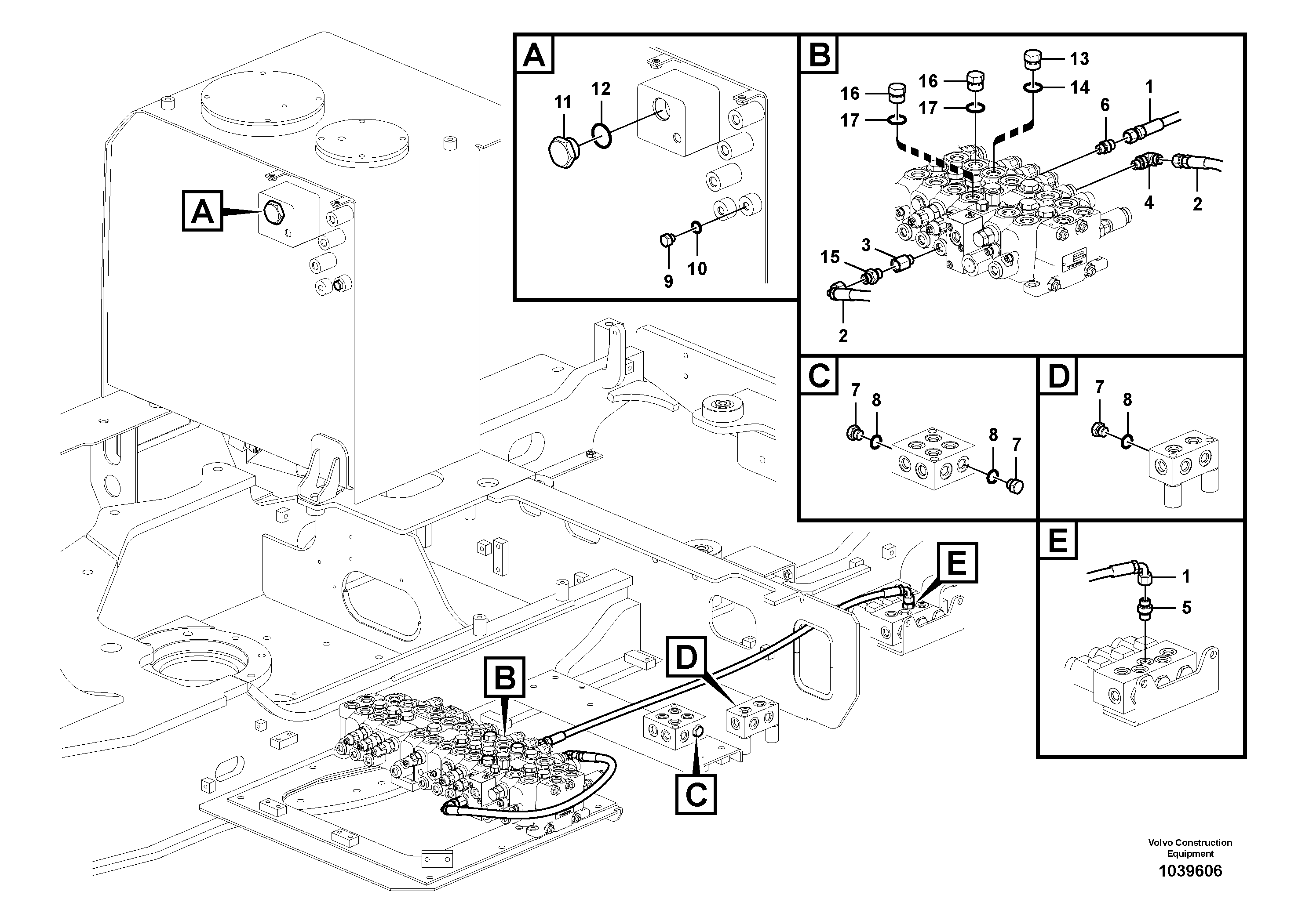 Схема запчастей Volvo EC60C - 96455 Servo system, hammer and shear 