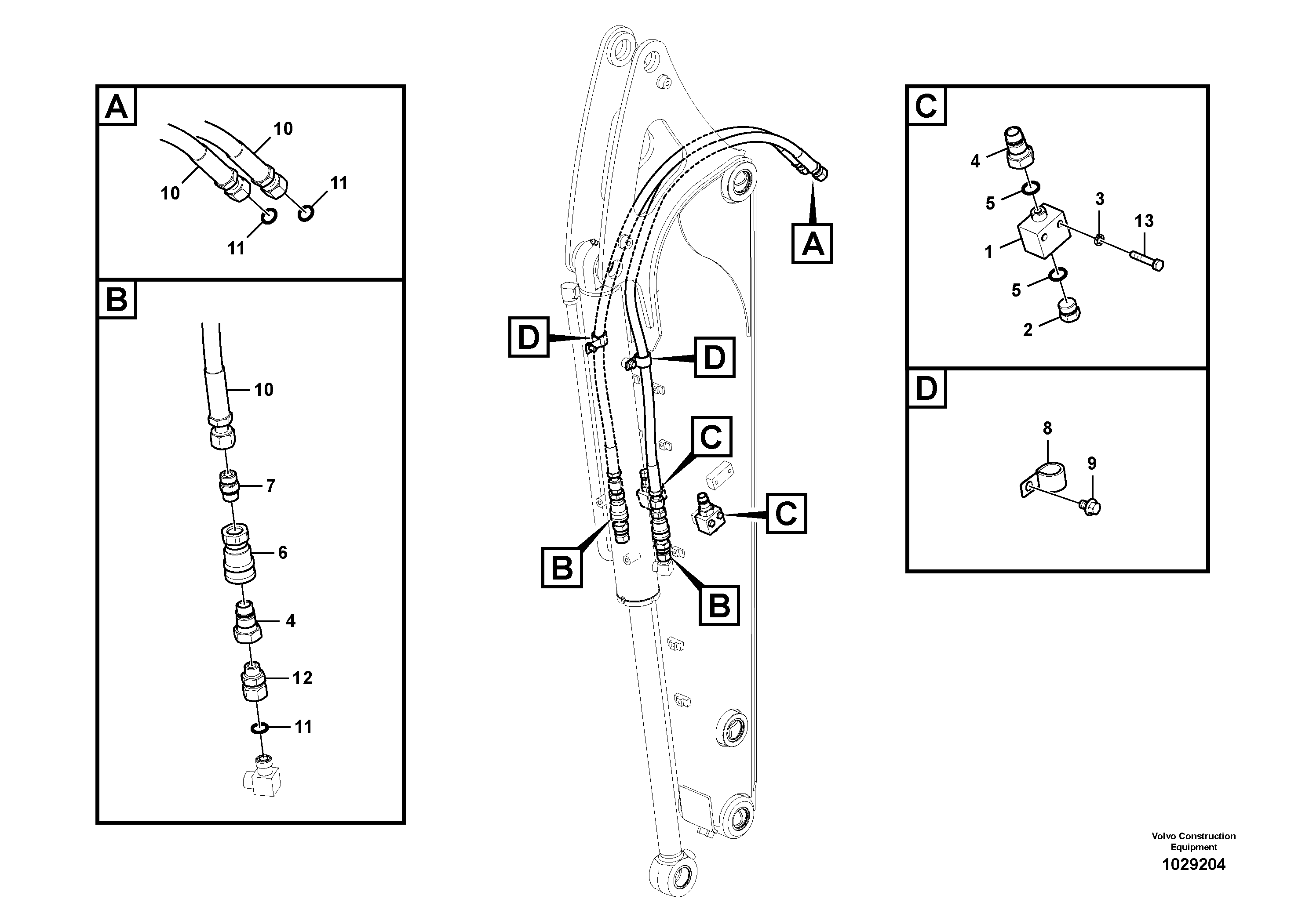 Схема запчастей Volvo EC60C - 72244 Working hydraulics, grab system on work equipment 