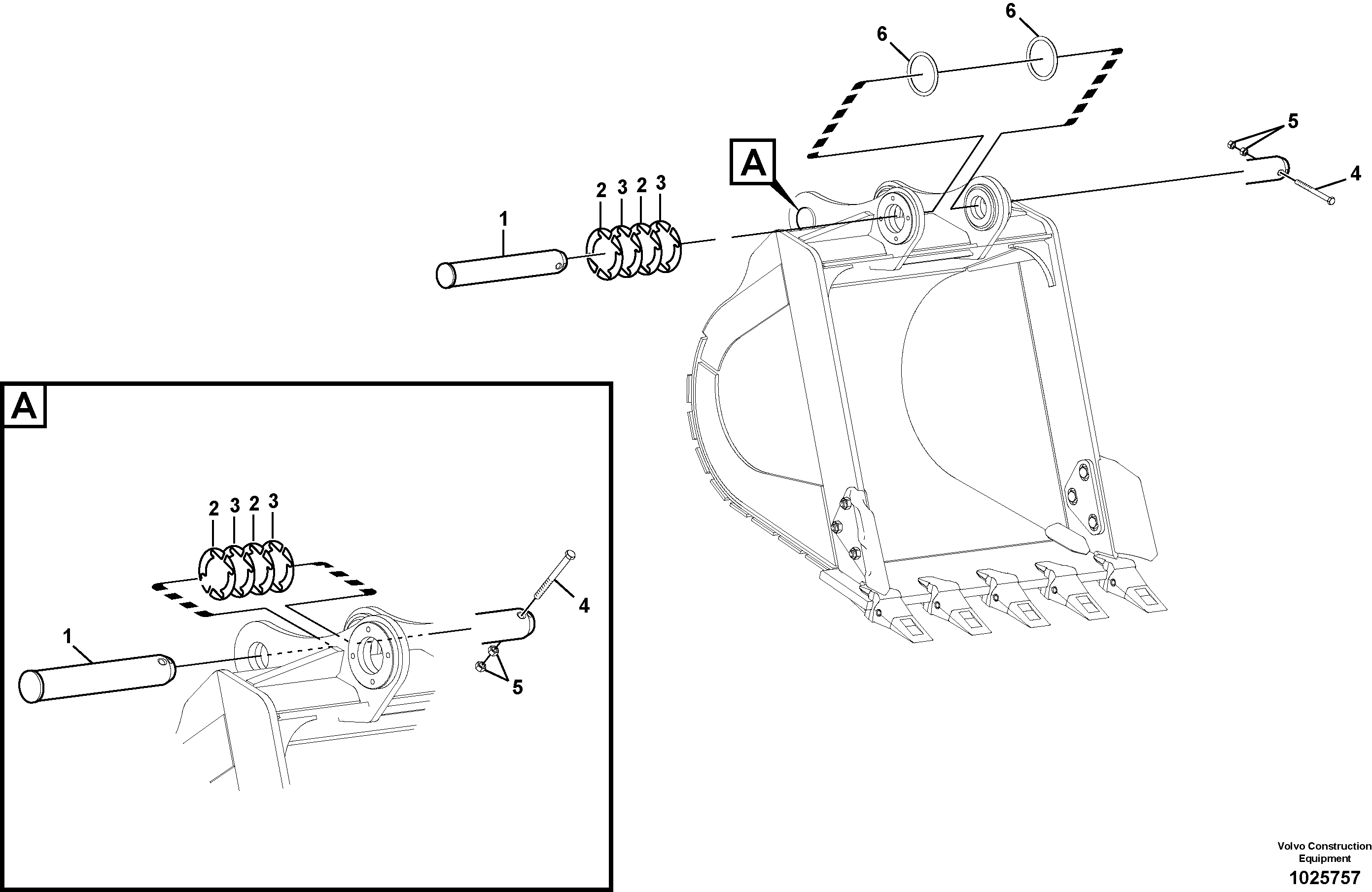 Схема запчастей Volvo EC60C - 65272 Links to bucket 