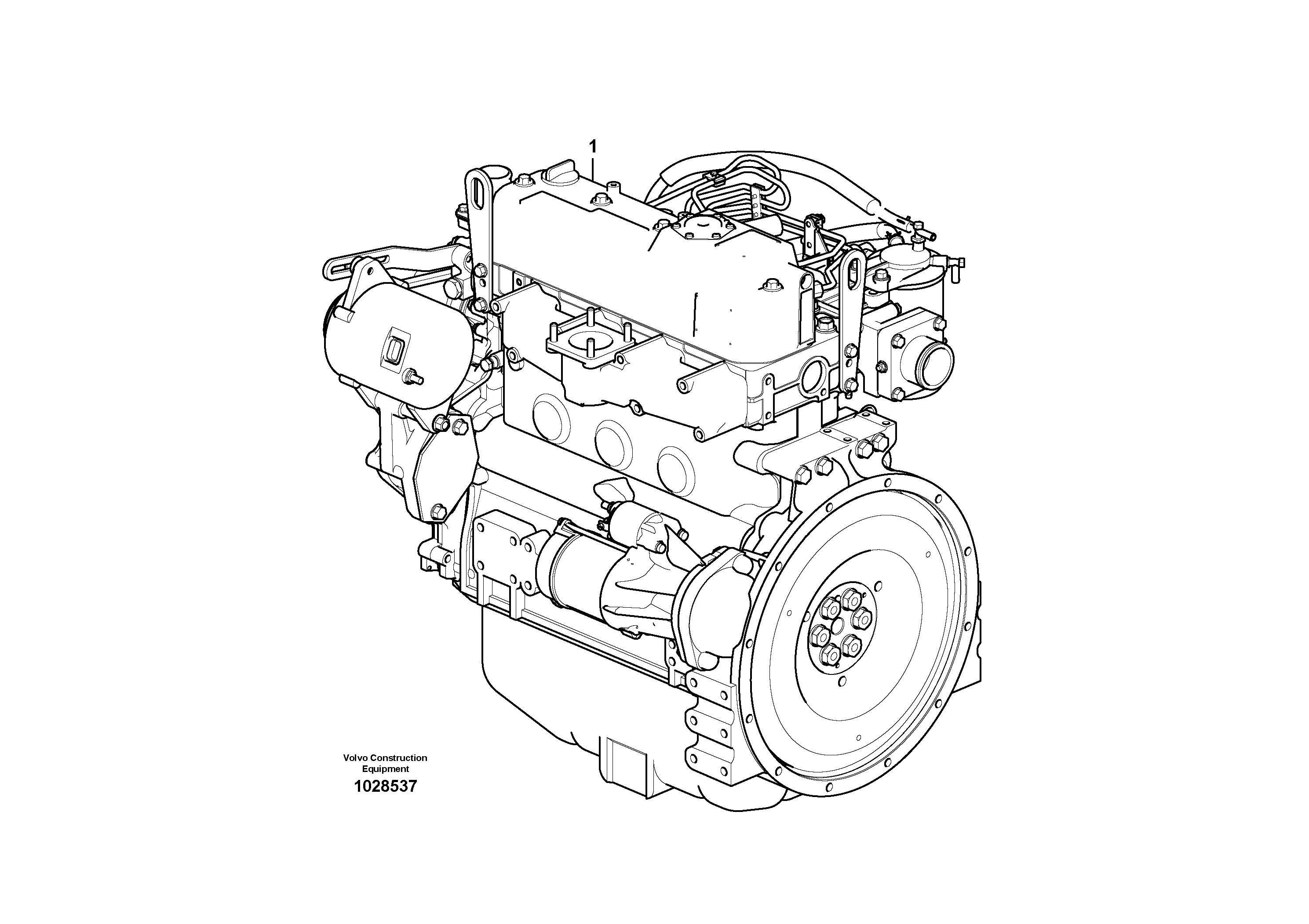 Схема запчастей Volvo EC60C - 51073 Двигатель в сборе 