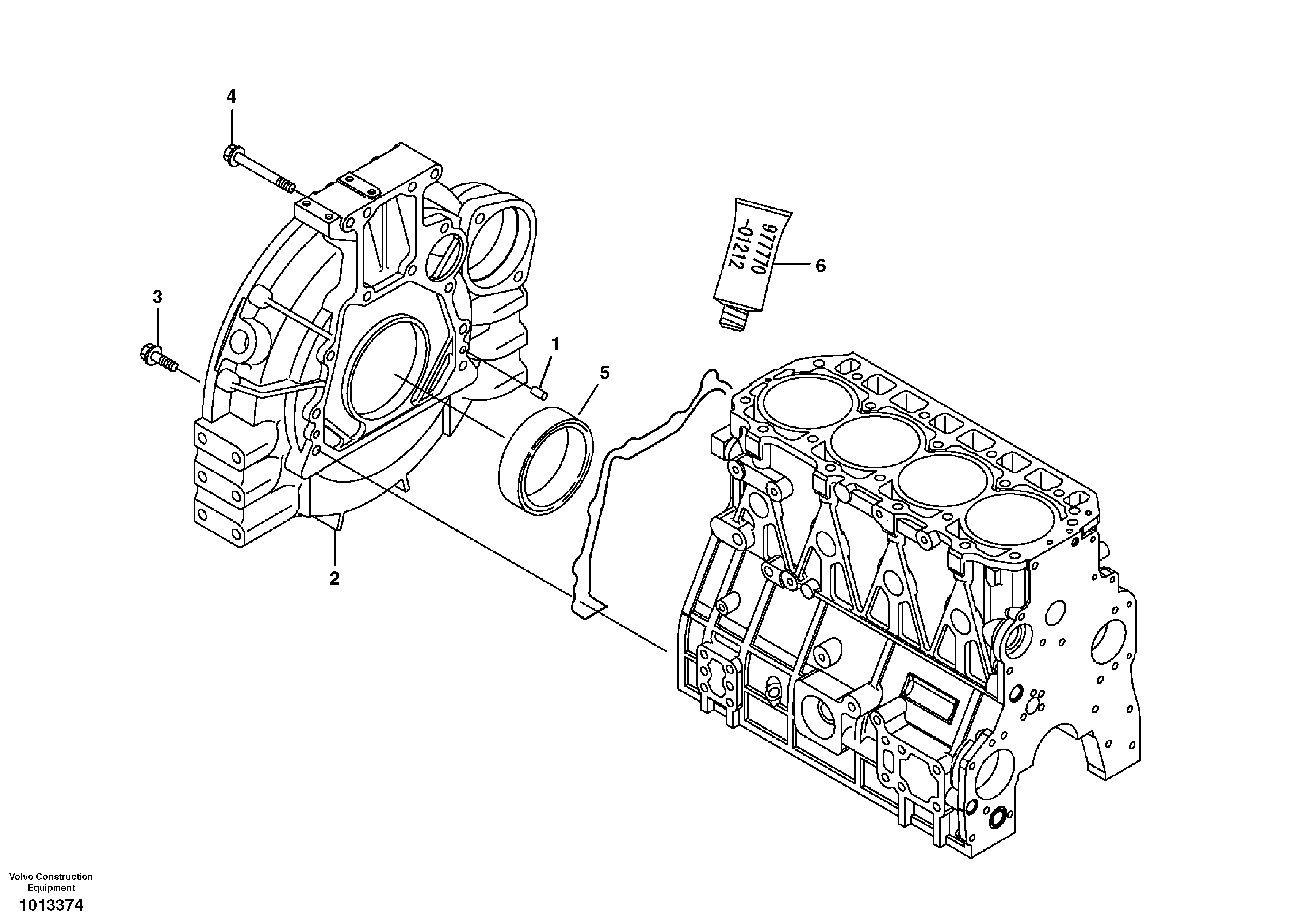 Схема запчастей Volvo EC60C - 51077 Картер маховика 