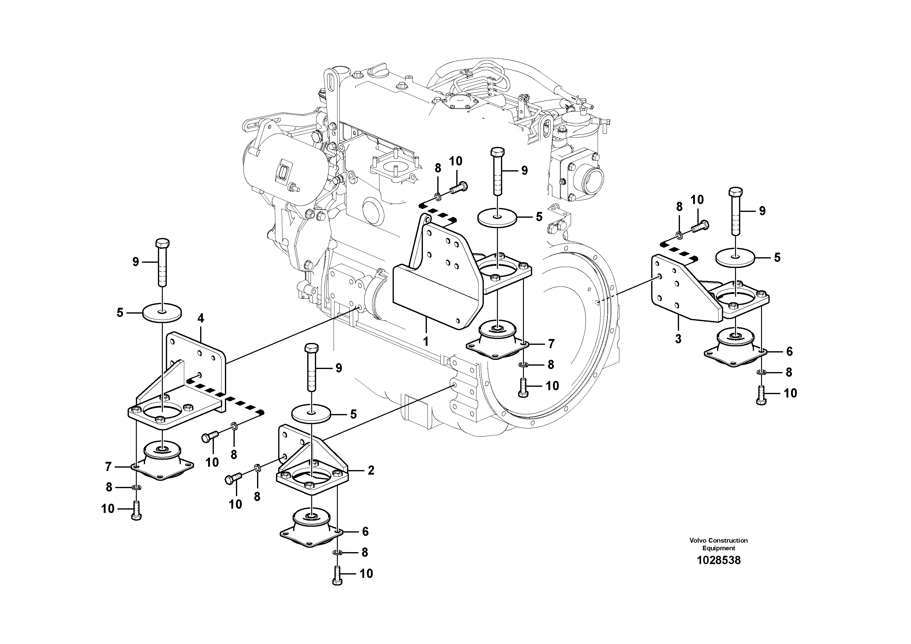 Схема запчастей Volvo EC60C - 51085 Engine mount 