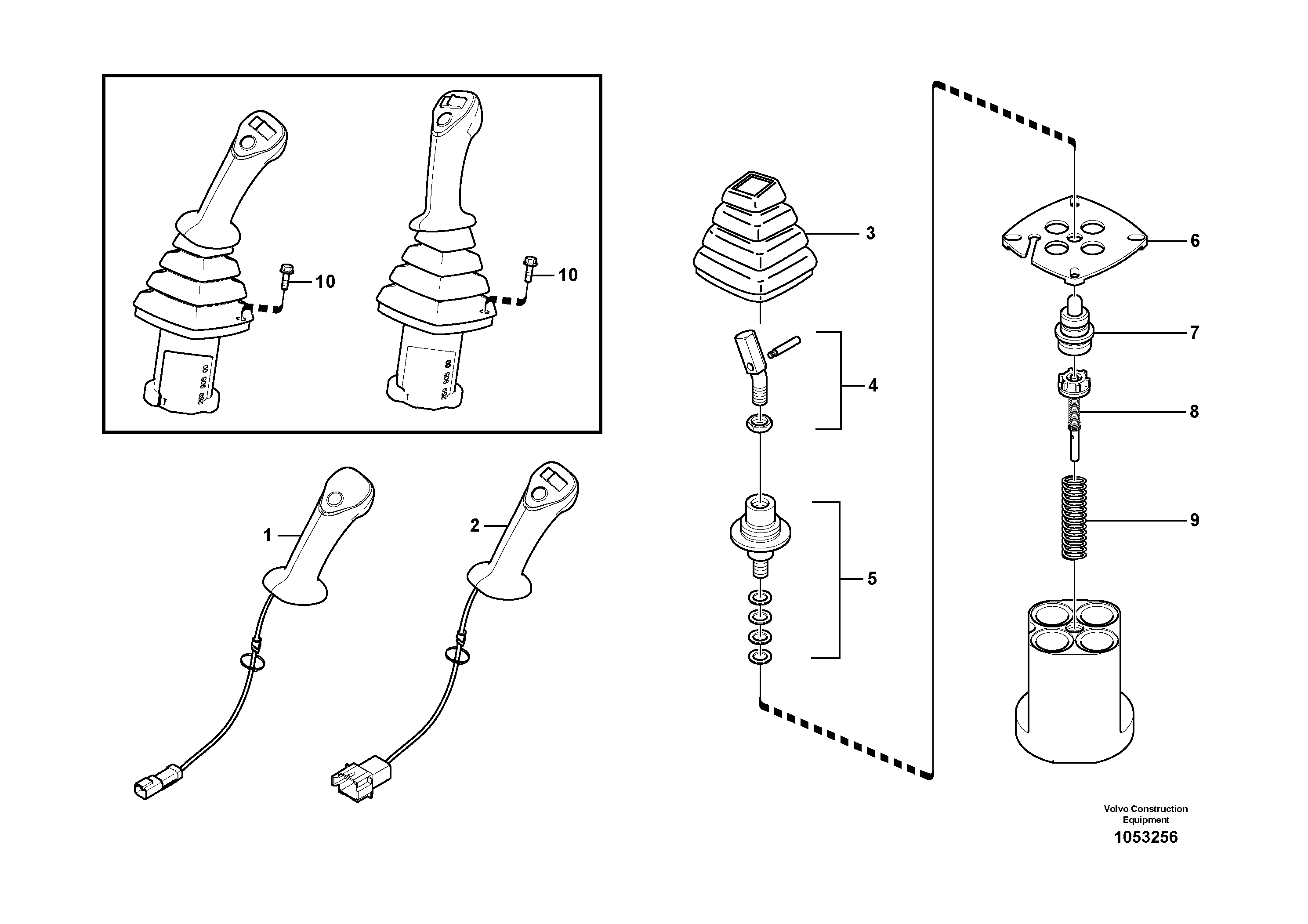 Схема запчастей Volvo EW60C - 62628 Servo system, remote control valve 