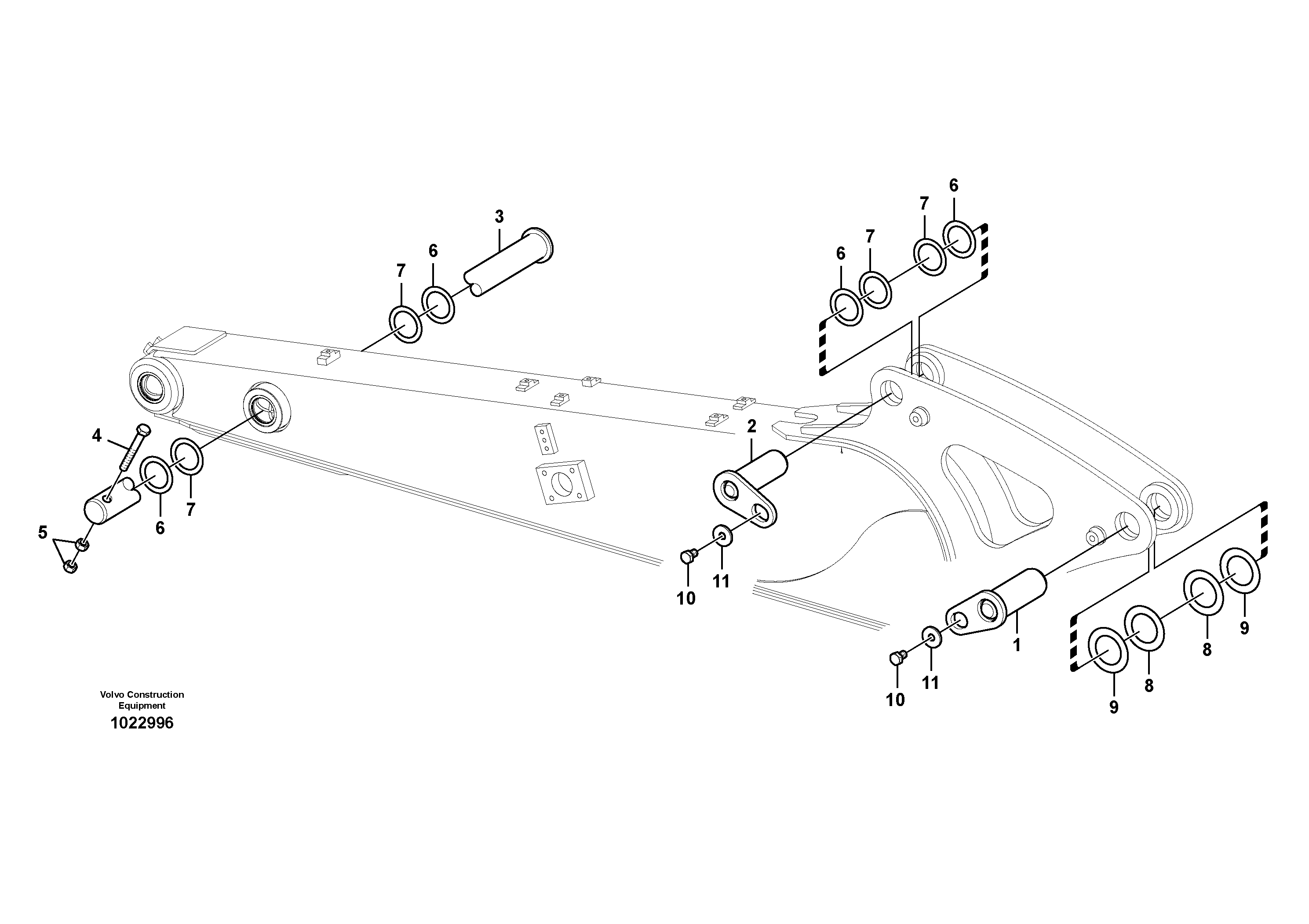 Схема запчастей Volvo EW60C - 64158 Links to dipper arm 