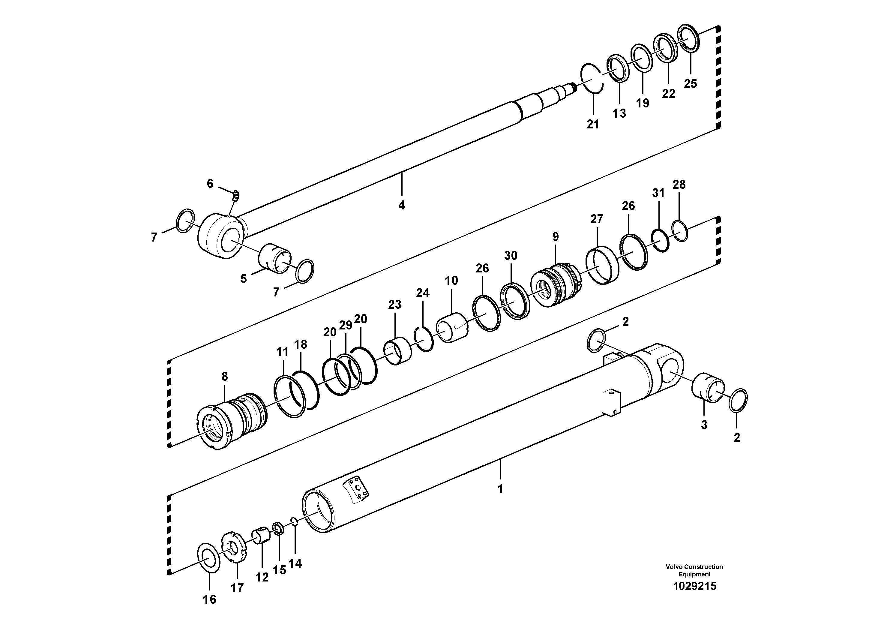 Схема запчастей Volvo EW60C - 64160 Dipper arm cylinder 