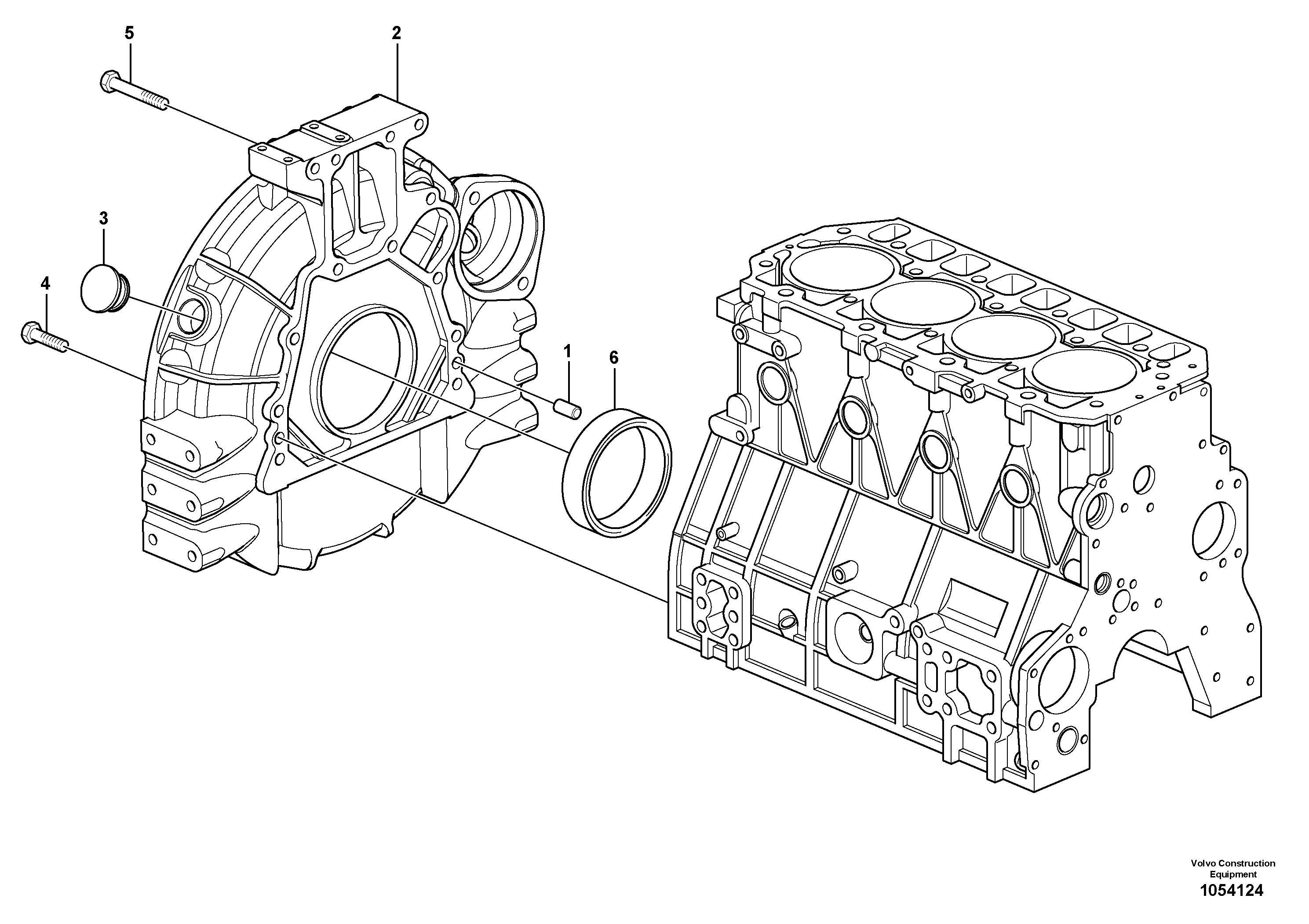 Схема запчастей Volvo EW60C - 32702 Картер маховика 