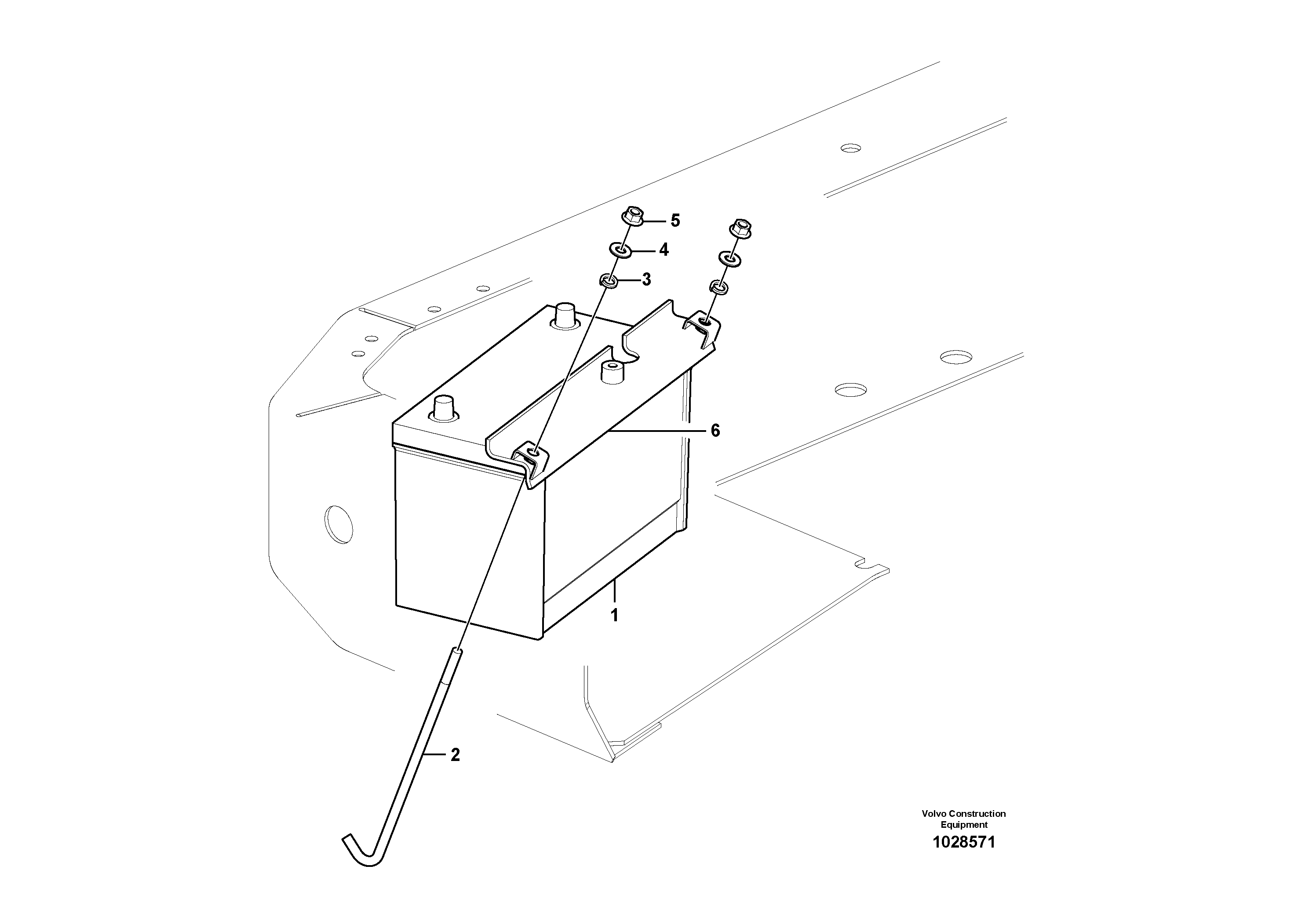 Схема запчастей Volvo EW60C - 65747 Battery with assembling details 