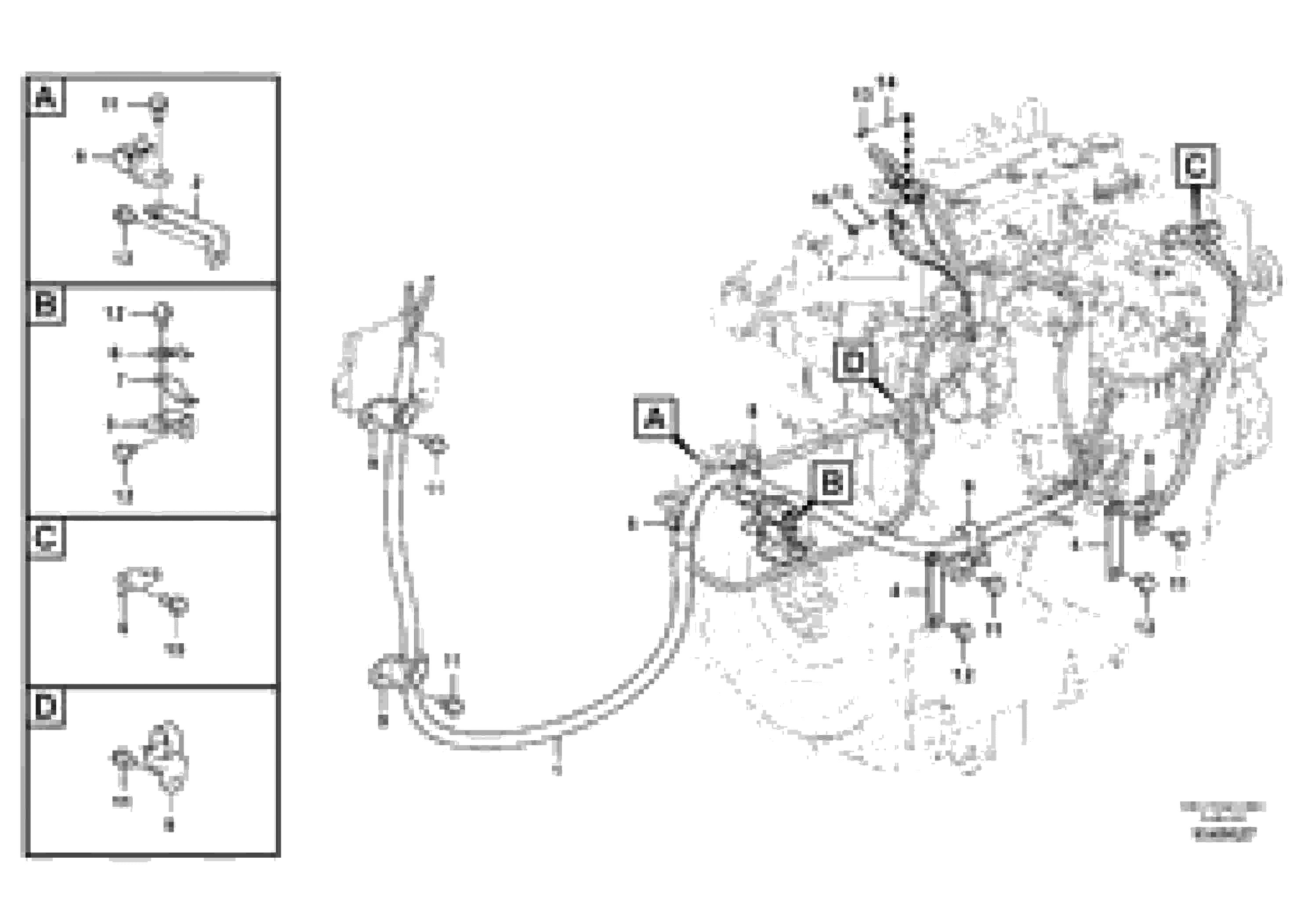 Схема запчастей Volvo EW60C - 79828 Cable harness, engine 