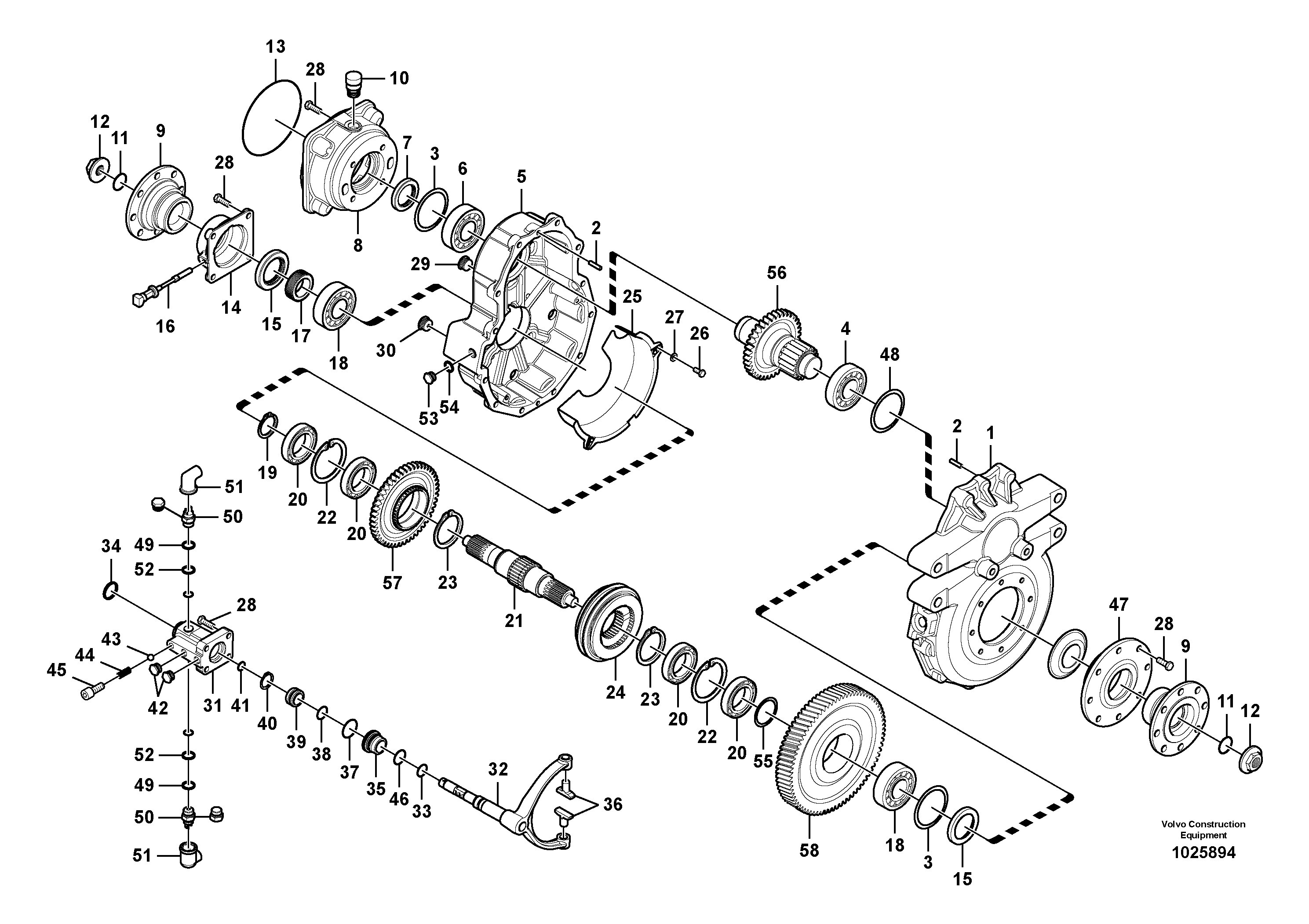 Схема запчастей Volvo EW60C - 95177 Travel gearbox 