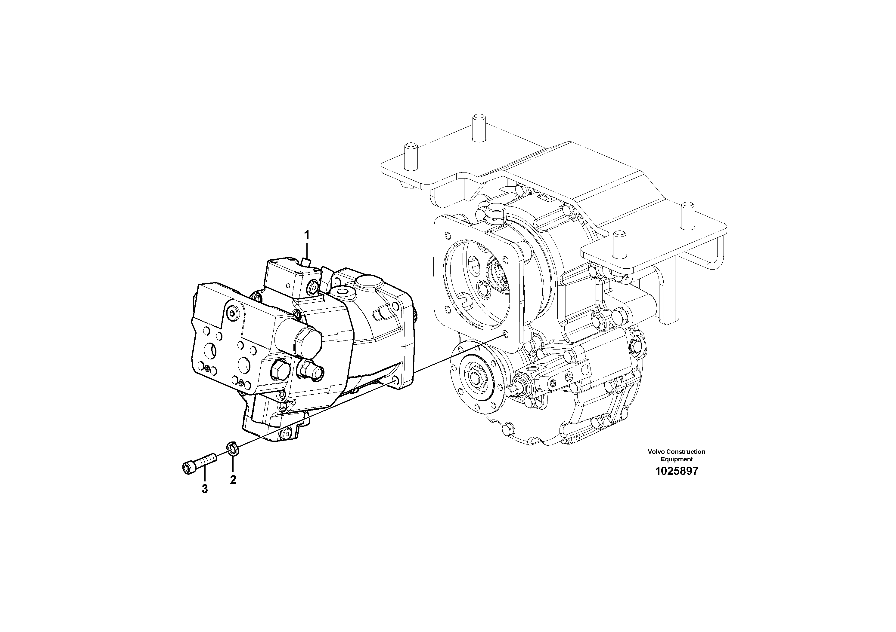 Схема запчастей Volvo EW60C - 65632 Travel motor with mounting parts 