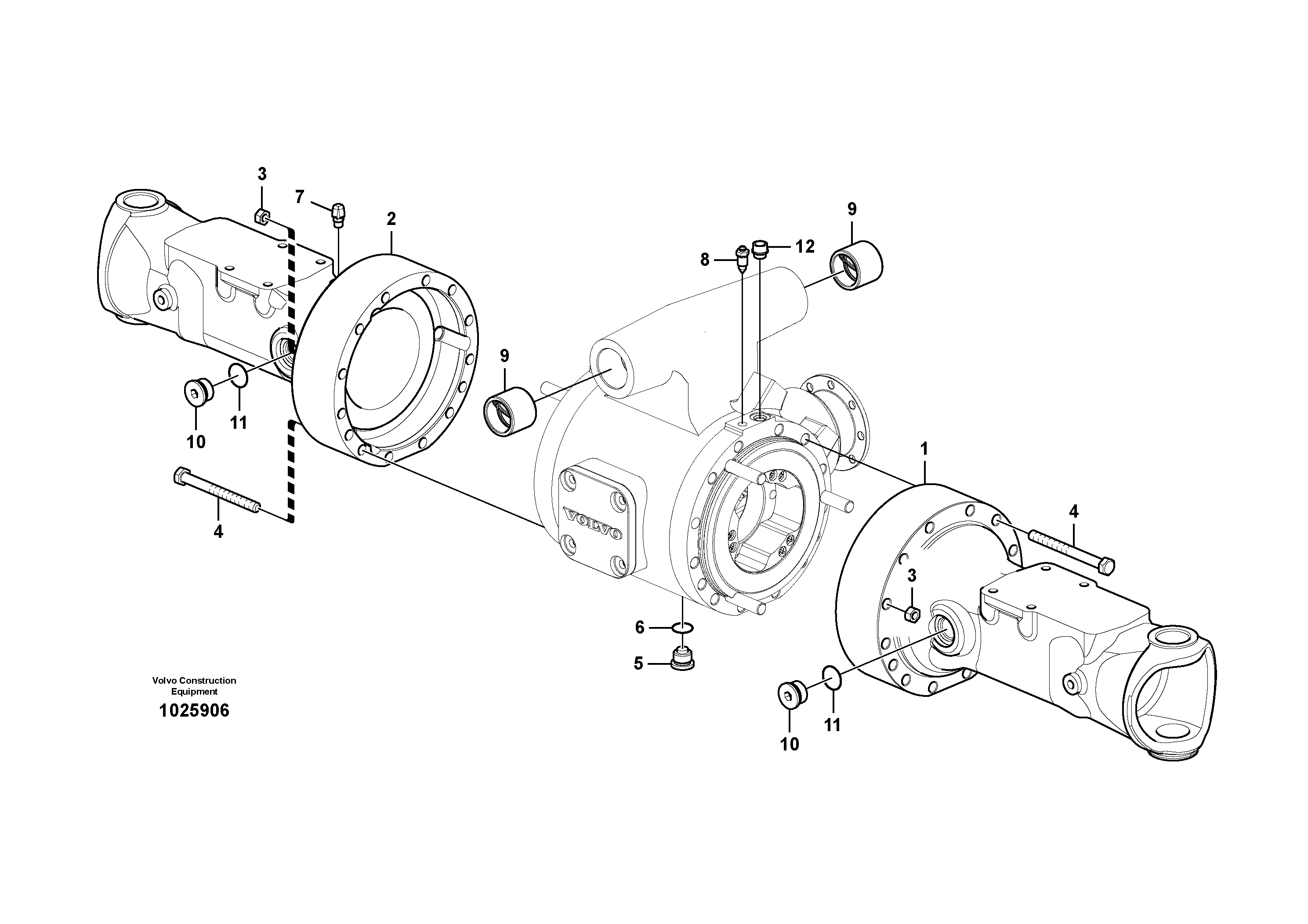 Схема запчастей Volvo EW60C - 65640 Housing, front axle 