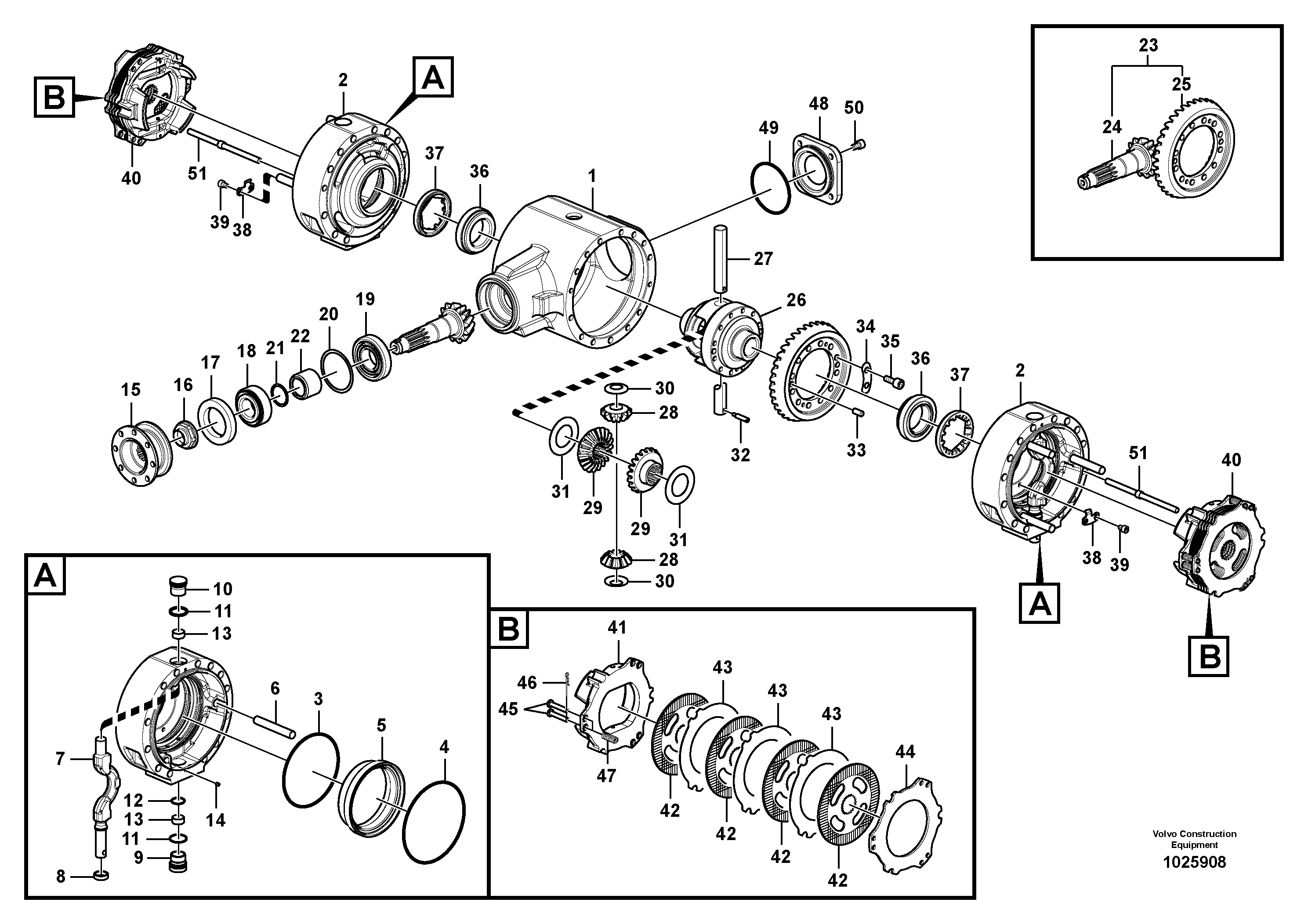 Схема запчастей Volvo EW60C - 65642 Differential , rear axle 