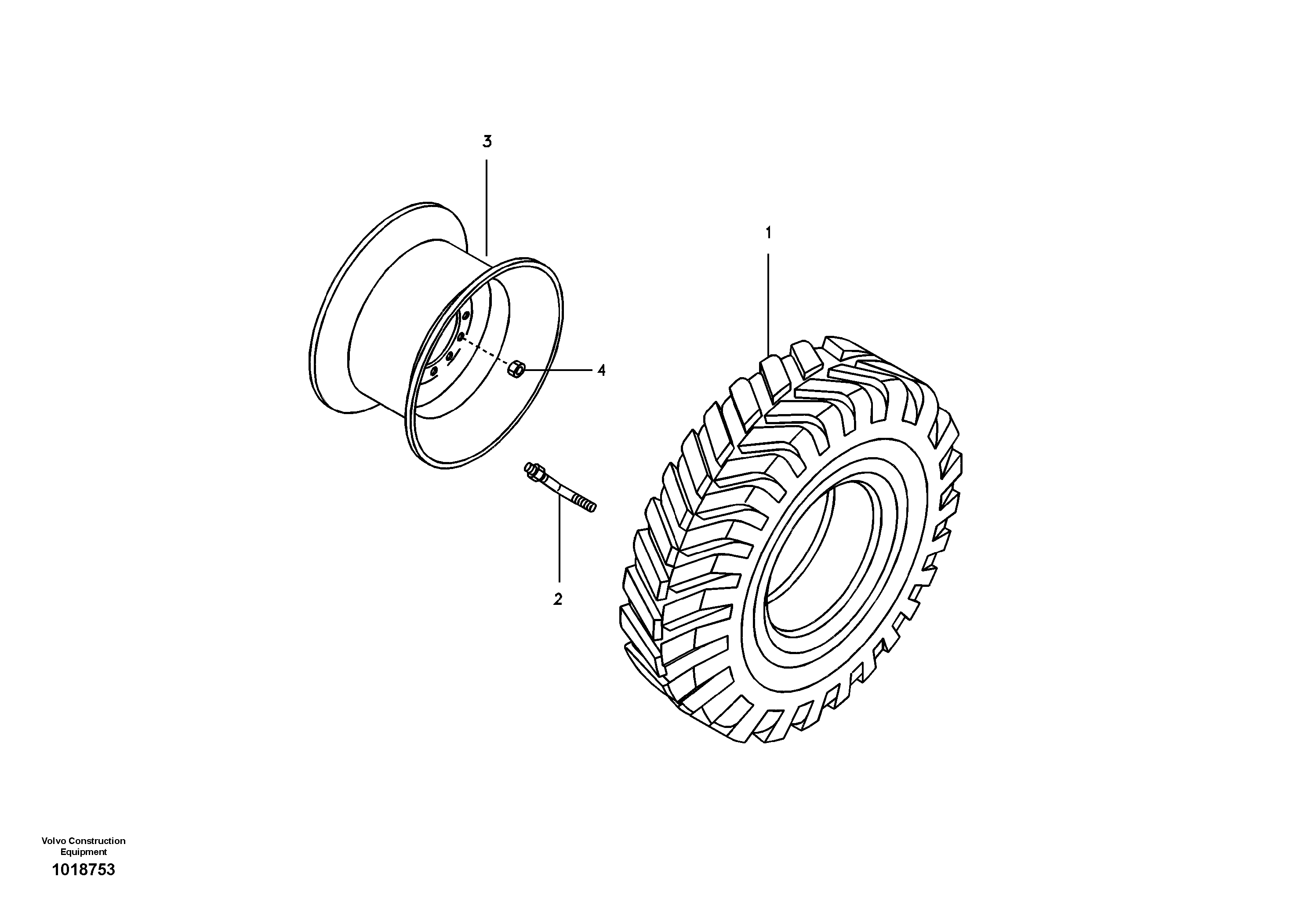 Схема запчастей Volvo EW60C - 66331 Wheel and tire 