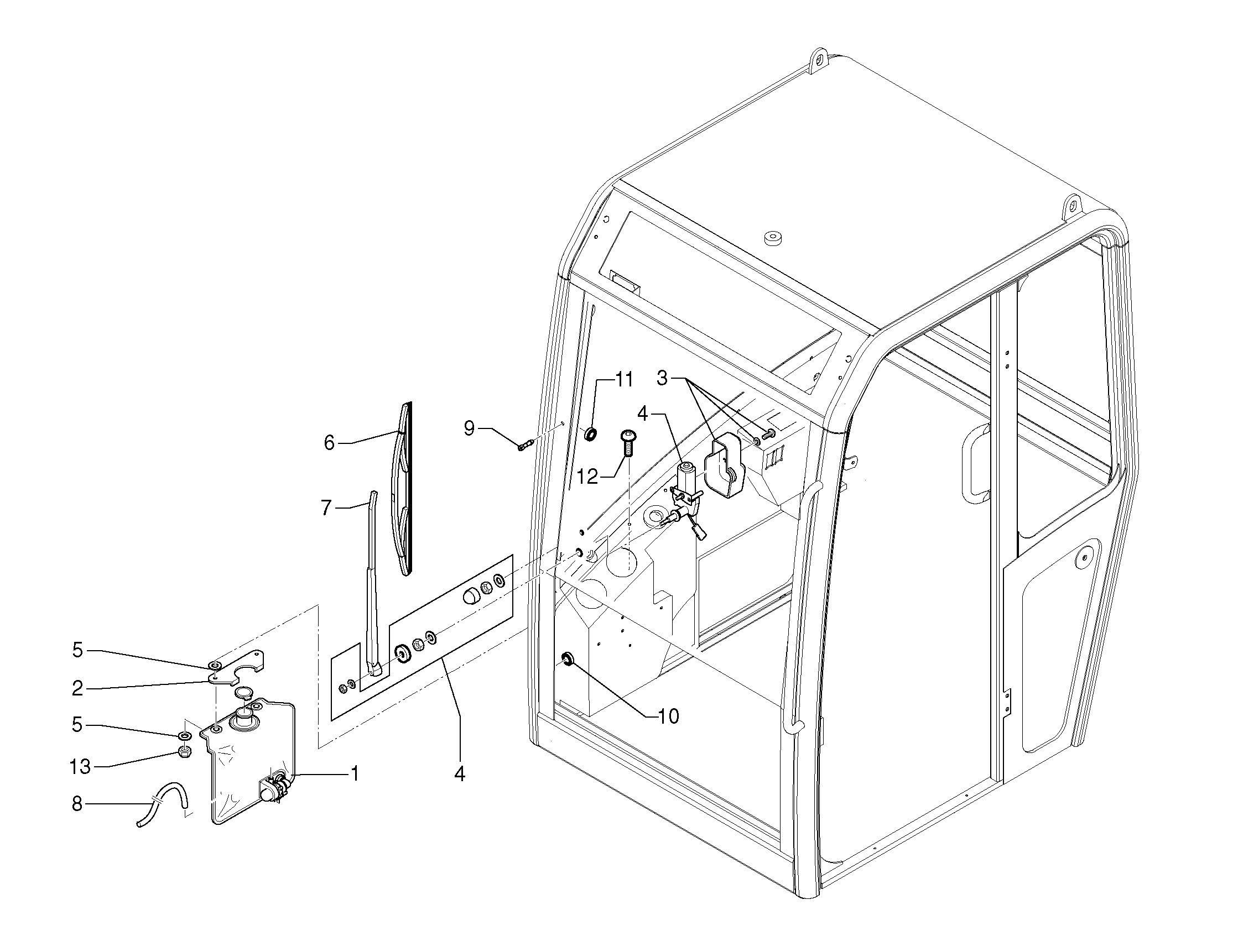 Схема запчастей Volvo EC15 - 3958 Cleaning system EC15 TYPE 265 XR