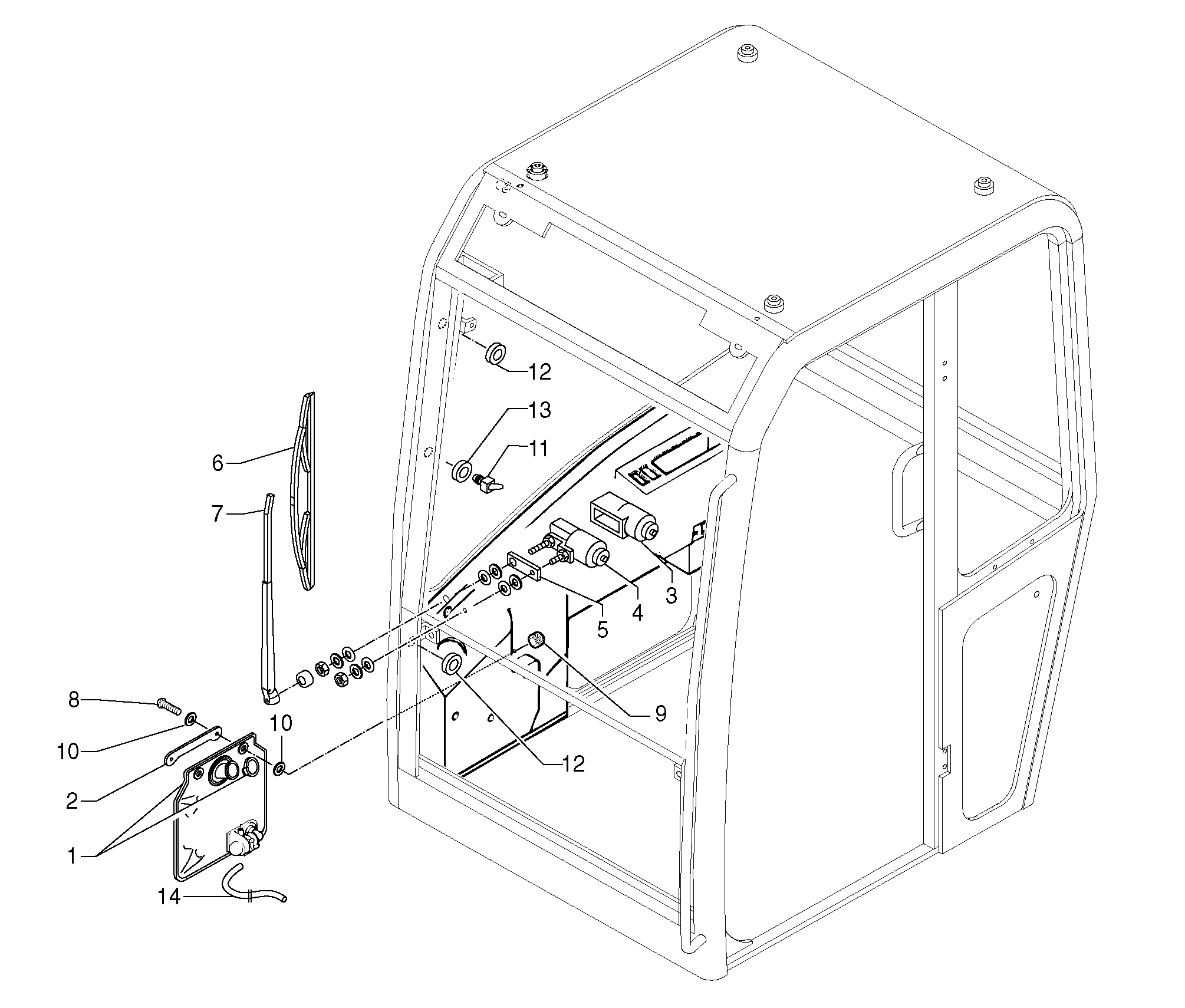 Схема запчастей Volvo EC15 - 7879 Cleaning system EC15 TYPE 265 XR