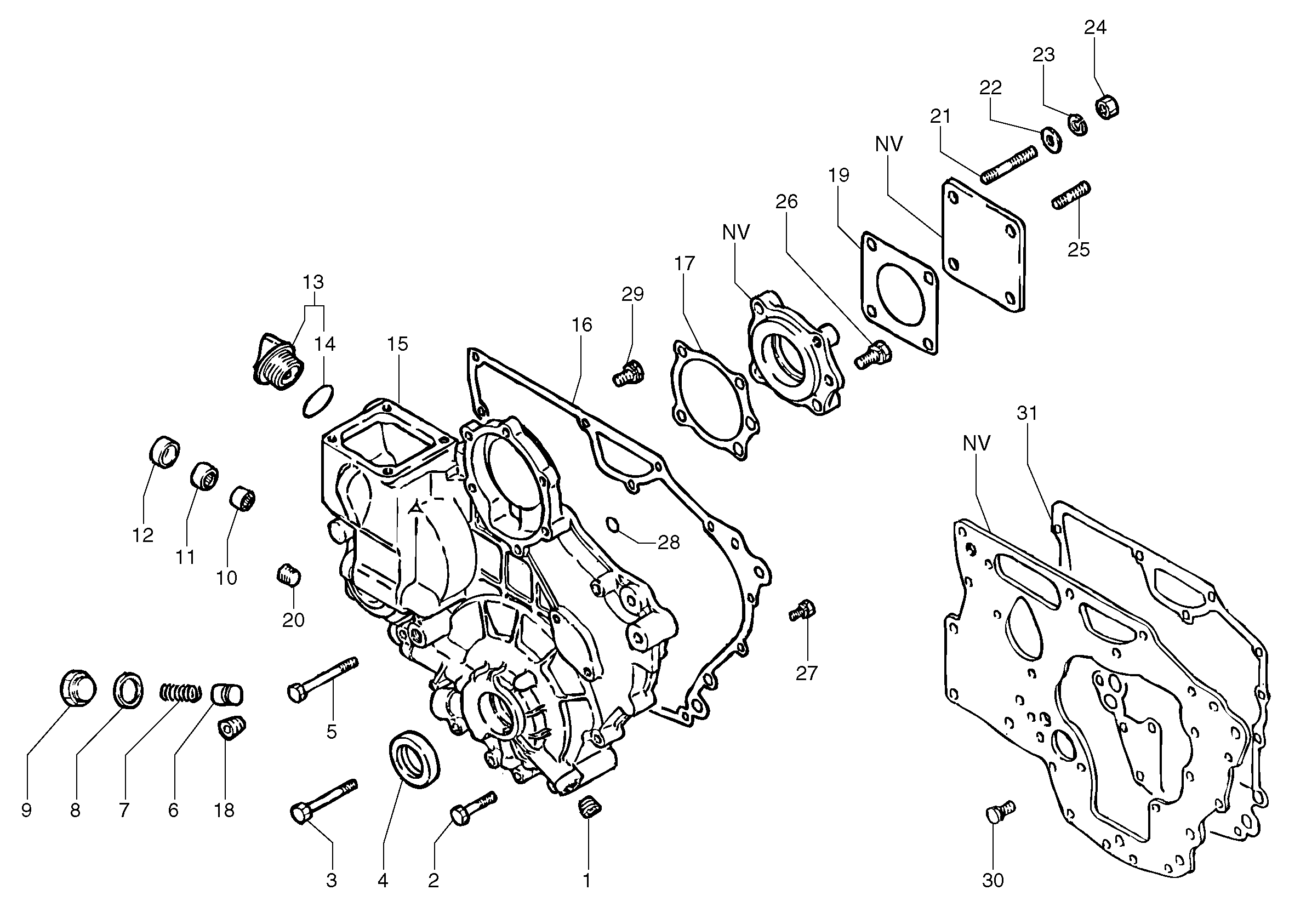 Схема запчастей Volvo EC15 - 6576 Timing gear casing EC15 TYPE 261 XT/XTV