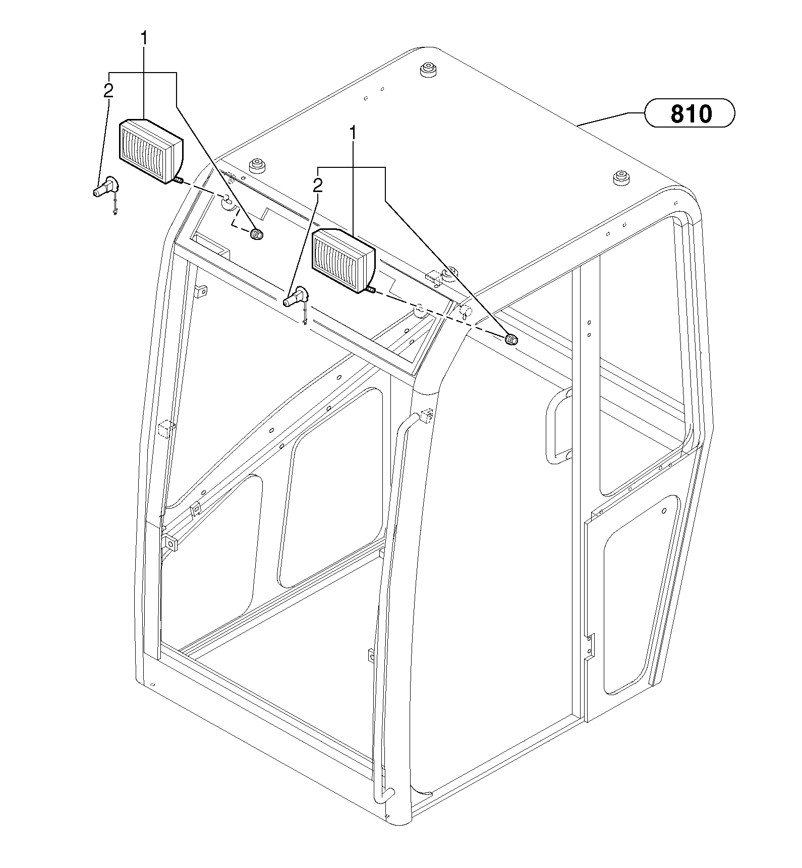 Схема запчастей Volvo EC15 - 6639 Front headlight on cab EC15 TYPE 261 XT/XTV