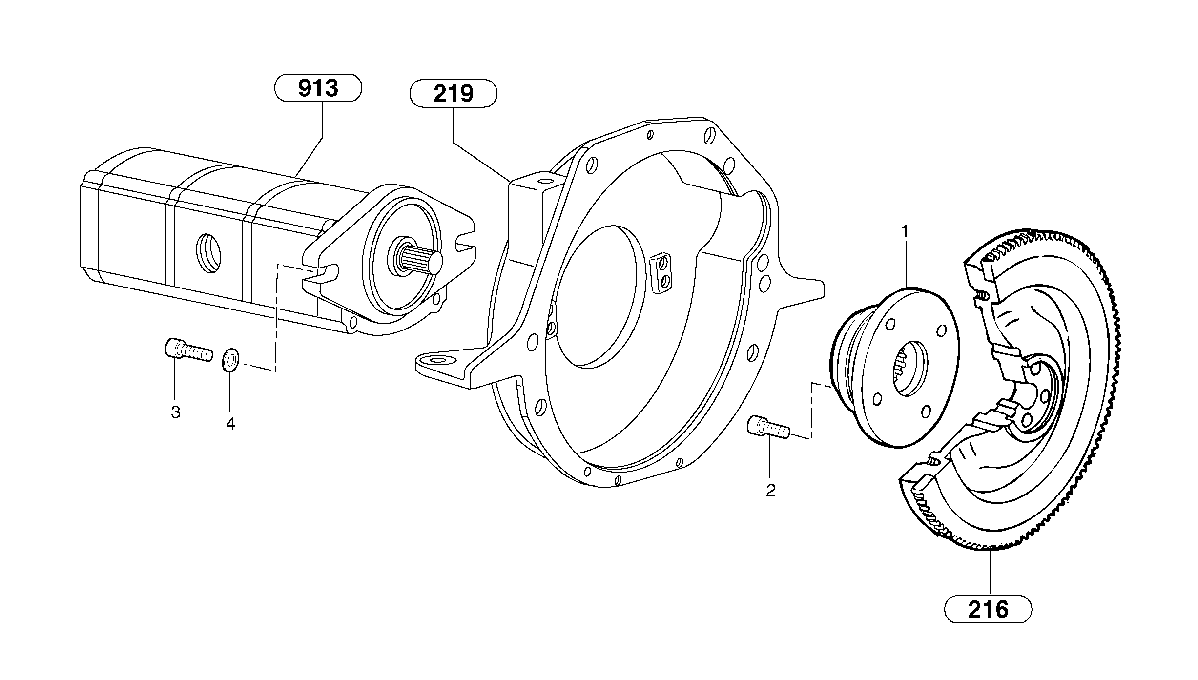 Схема запчастей Volvo EC15 - 40680 Engine coupling / hydraulic pump EC15 TYPE 261 XT/XTV