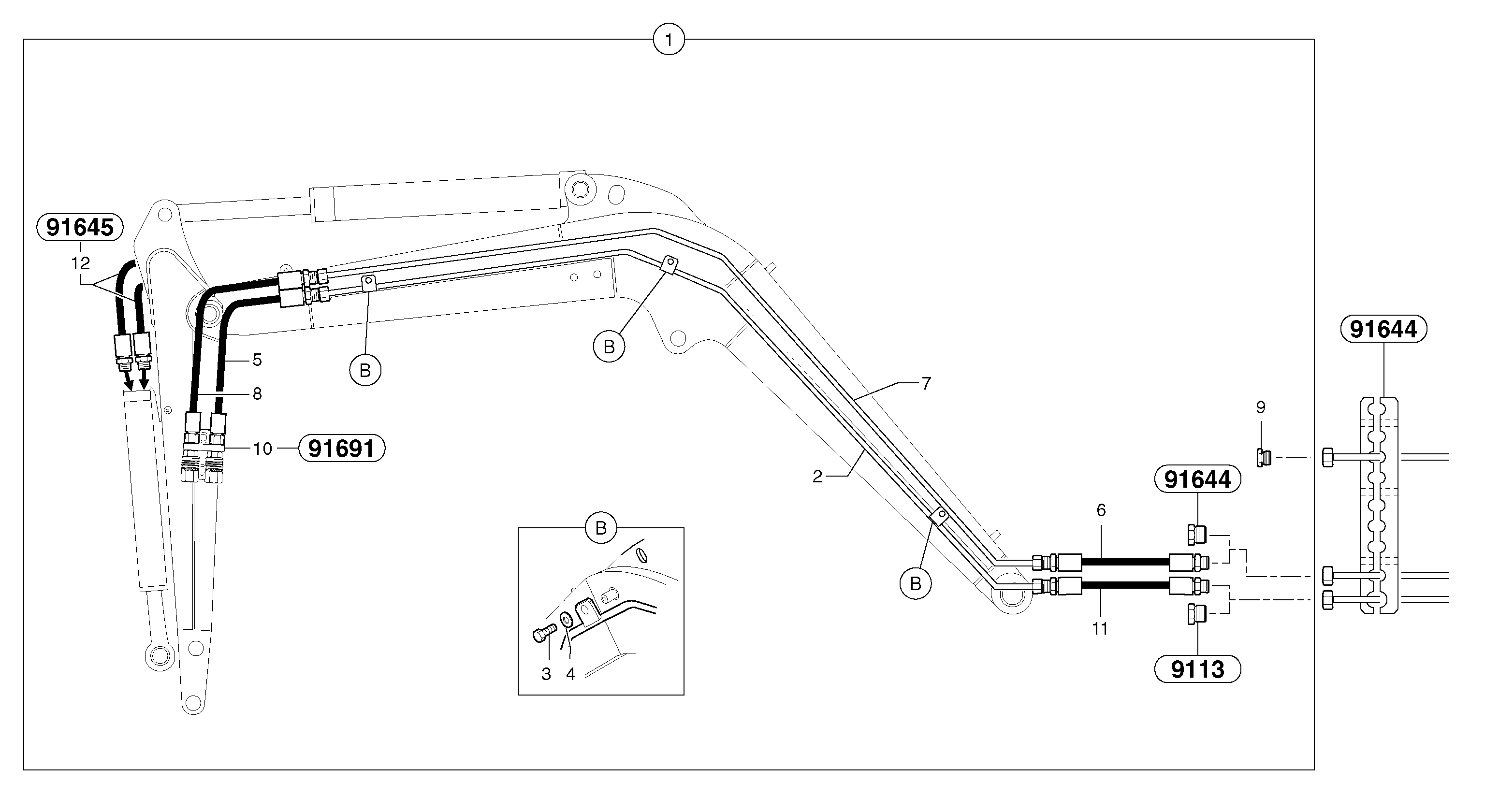 Схема запчастей Volvo EC15 - 29029 Hydraulic circuit ( accessories ) EC15 TYPE 265 XR