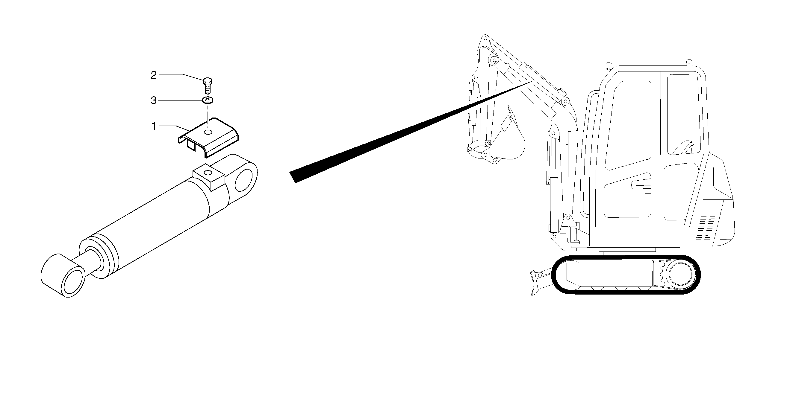 Схема запчастей Volvo EC15 - 40012 Cylinder rod protection EC15 TYPE 265 XR