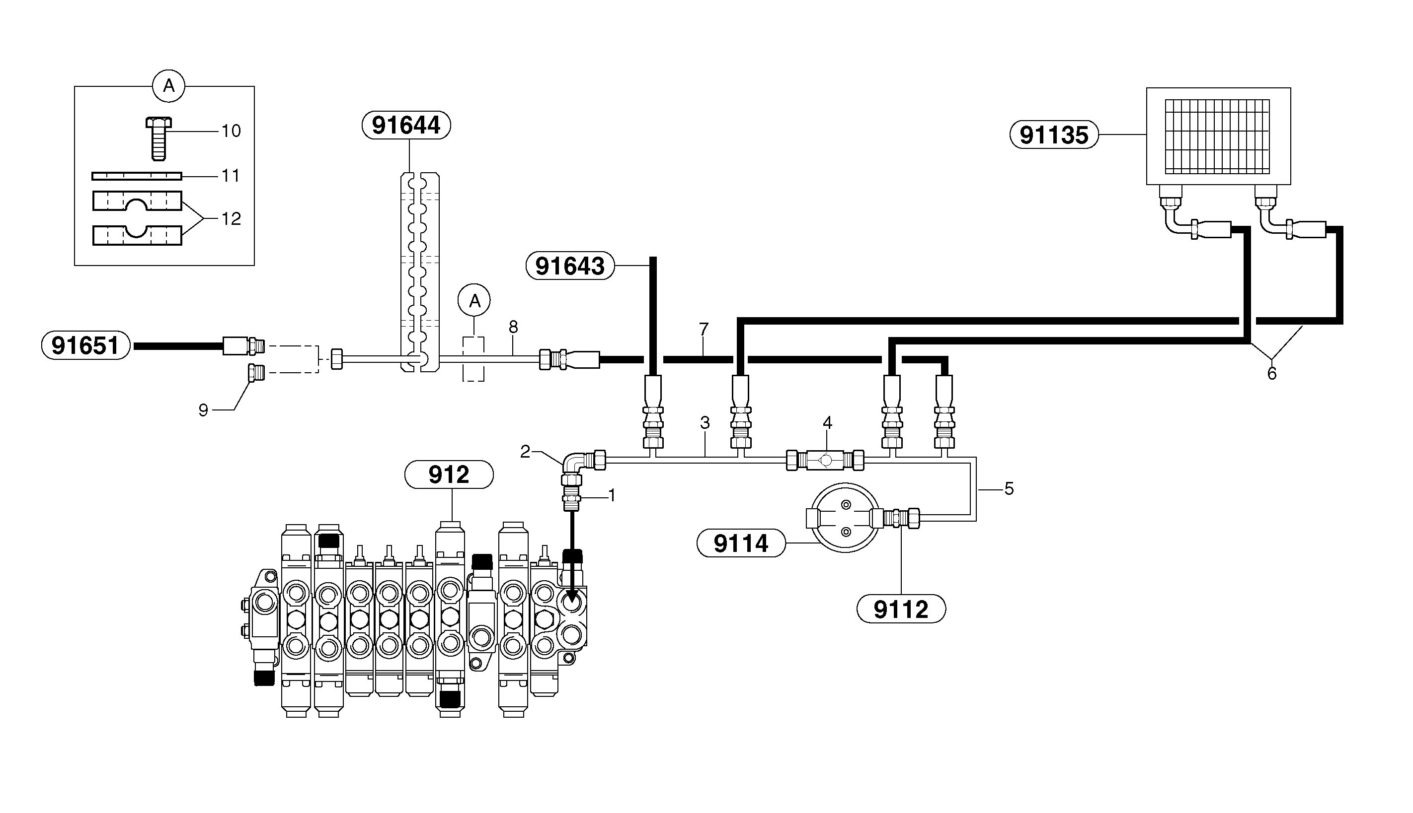 Схема запчастей Volvo EC15 - 44878 Hydr. circuit. ( Oil cooler ) EC15 TYPE 261 XT/XTV
