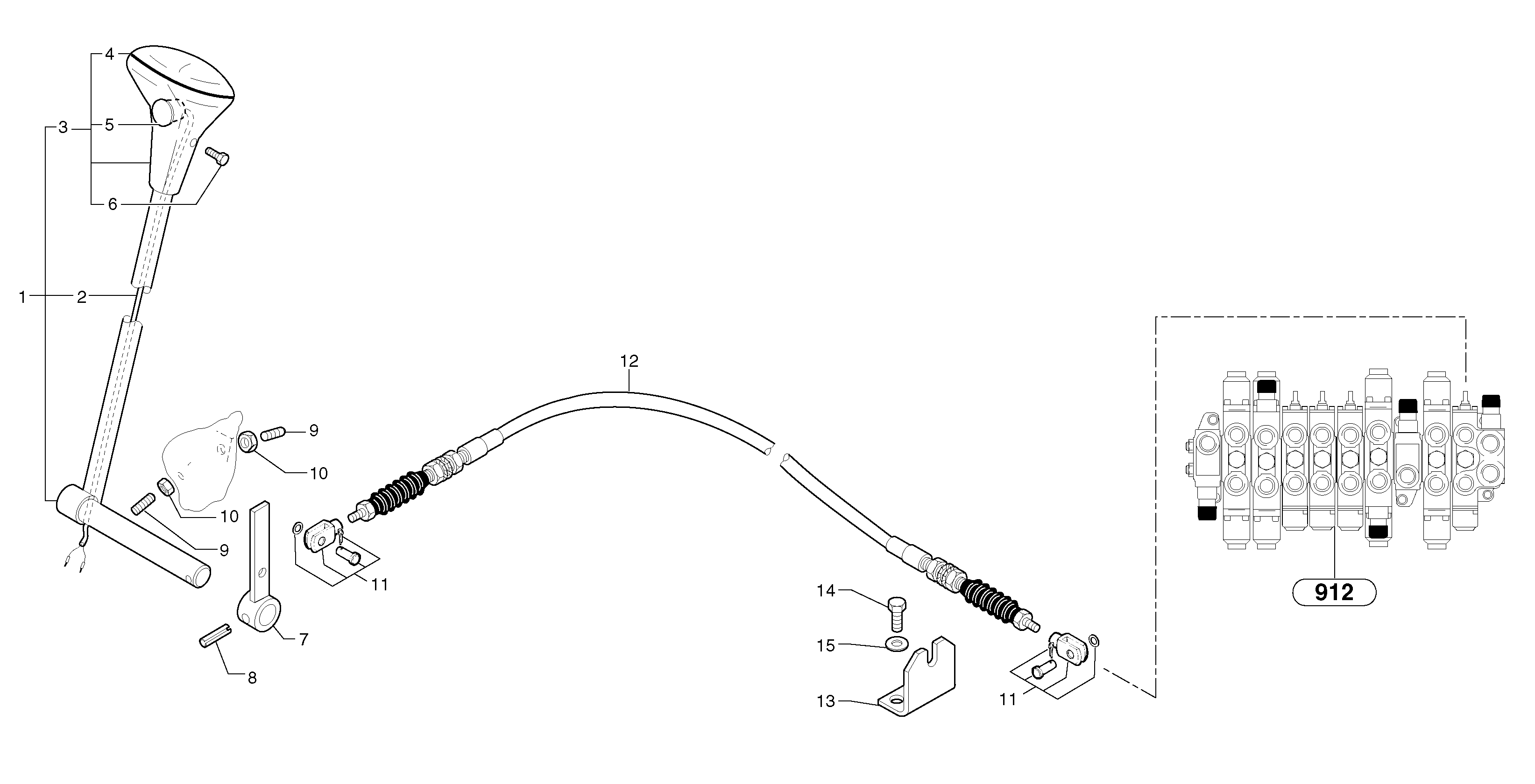 Схема запчастей Volvo EC15 - 102333 Control lever : dozer blade EC15 TYPE 261 XT/XTV