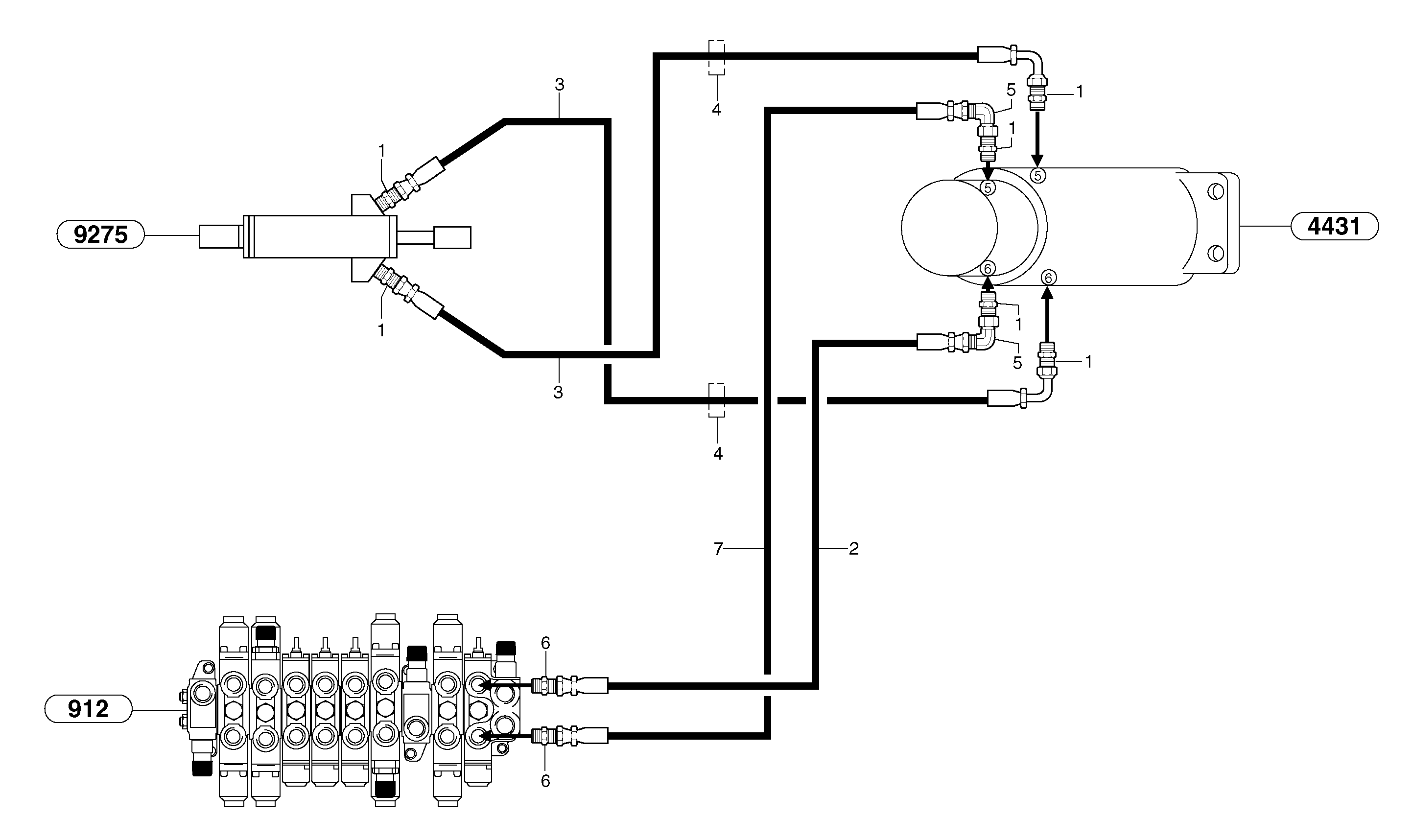 Схема запчастей Volvo EC15 - 5980 Hydr. circuit. ( dozer blade ) EC15 TYPE 261 XT/XTV