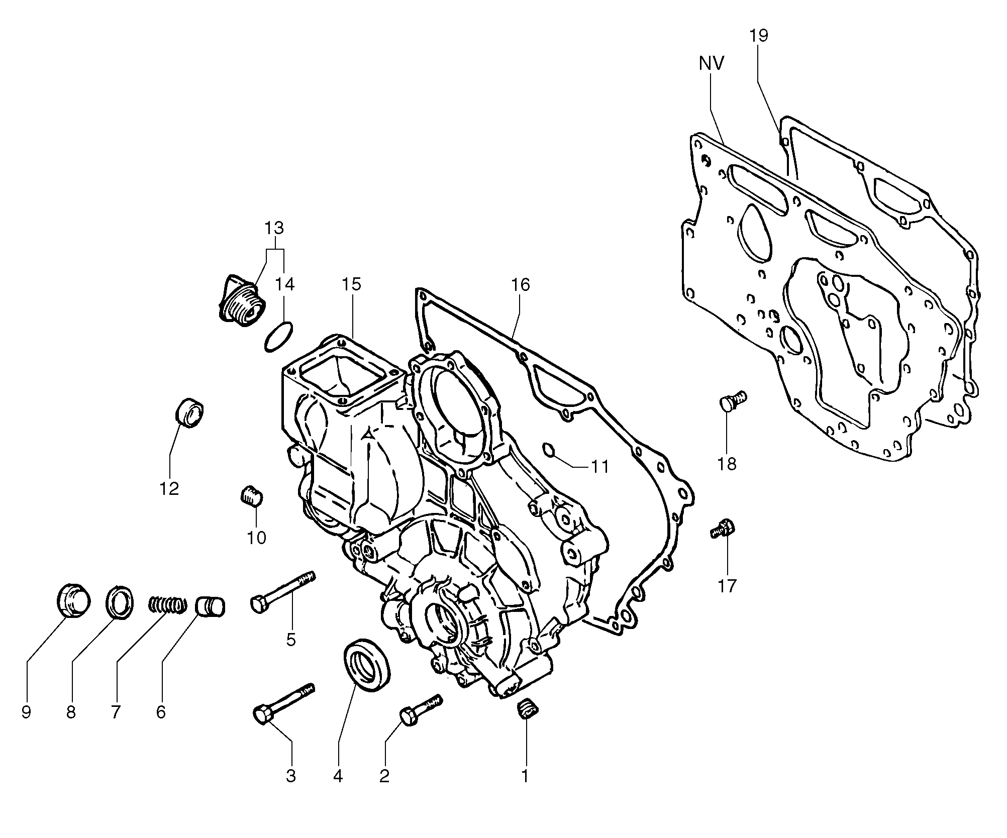 Схема запчастей Volvo EC15 - 4731 Timing gear casing EC15 TYPE 265 XR