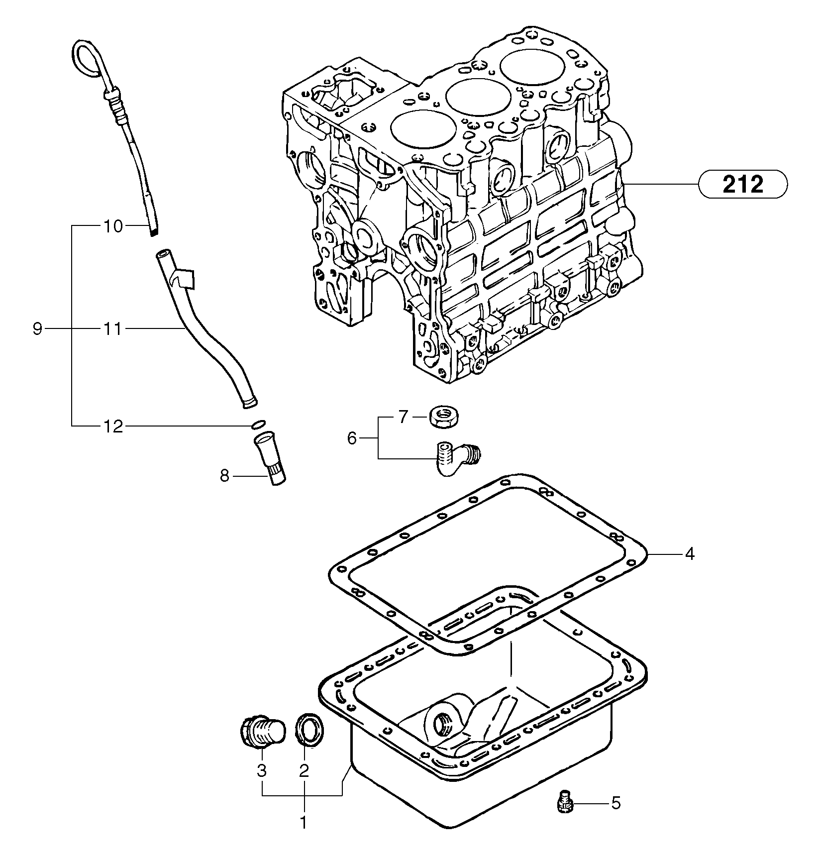 Схема запчастей Volvo EC15 - 4738 Lubrication oil sump EC15 TYPE 265 XR