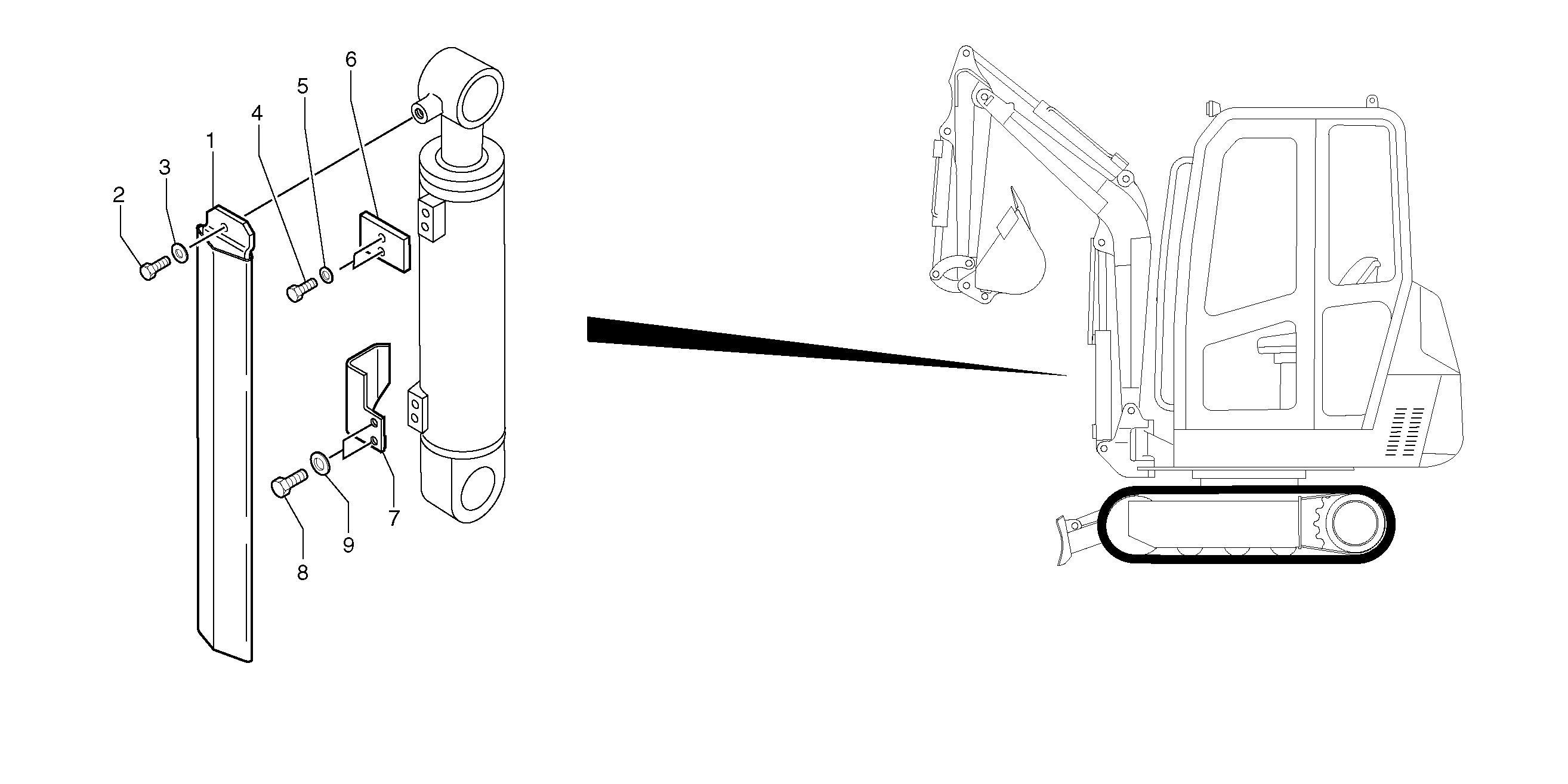 Схема запчастей Volvo EC15 - 102450 Cylinder rod protection EC15 TYPE 261 XT/XTV