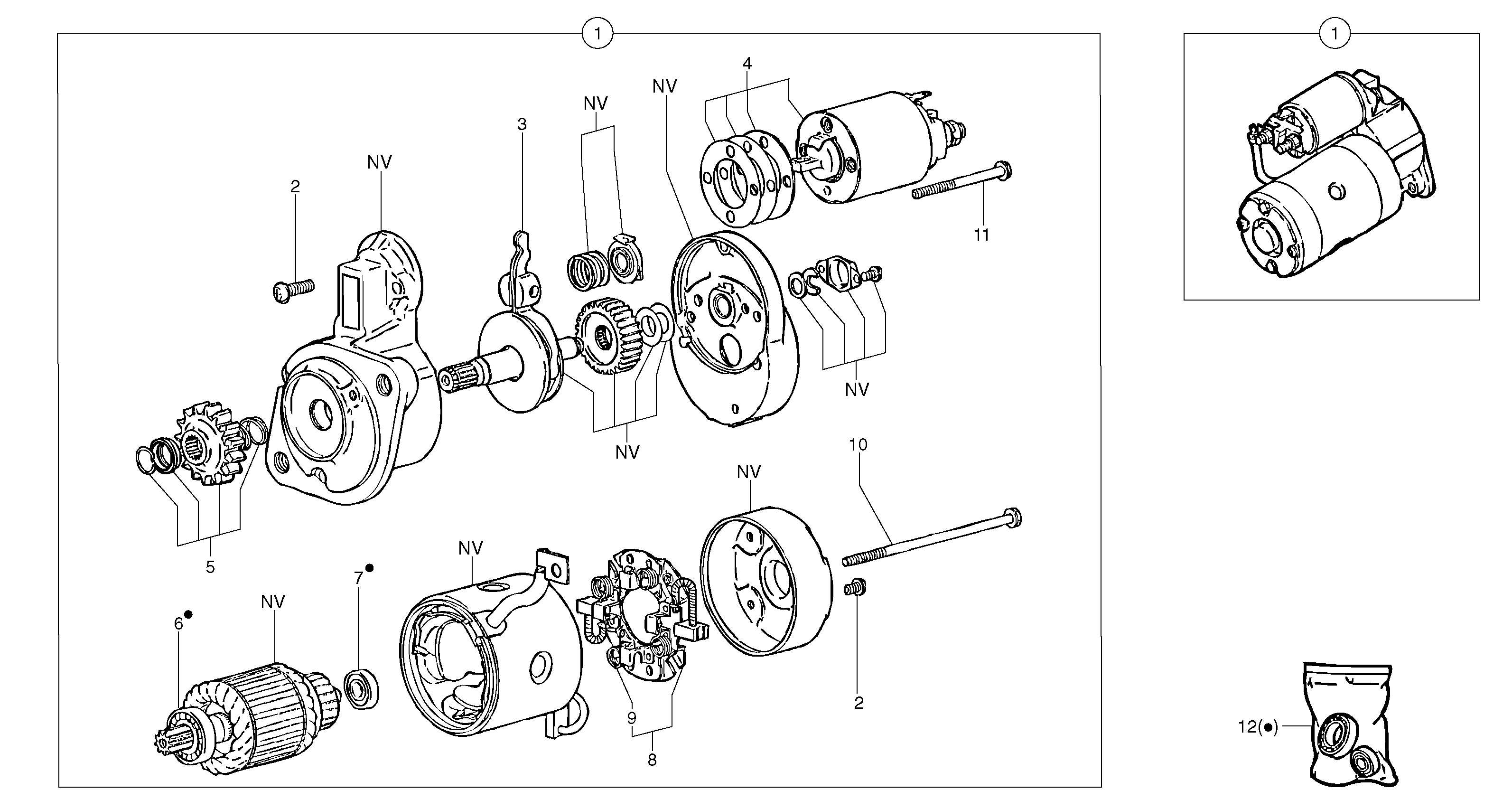 Схема запчастей Volvo EC15 - 4883 Starter motor EC15 TYPE 265 XR