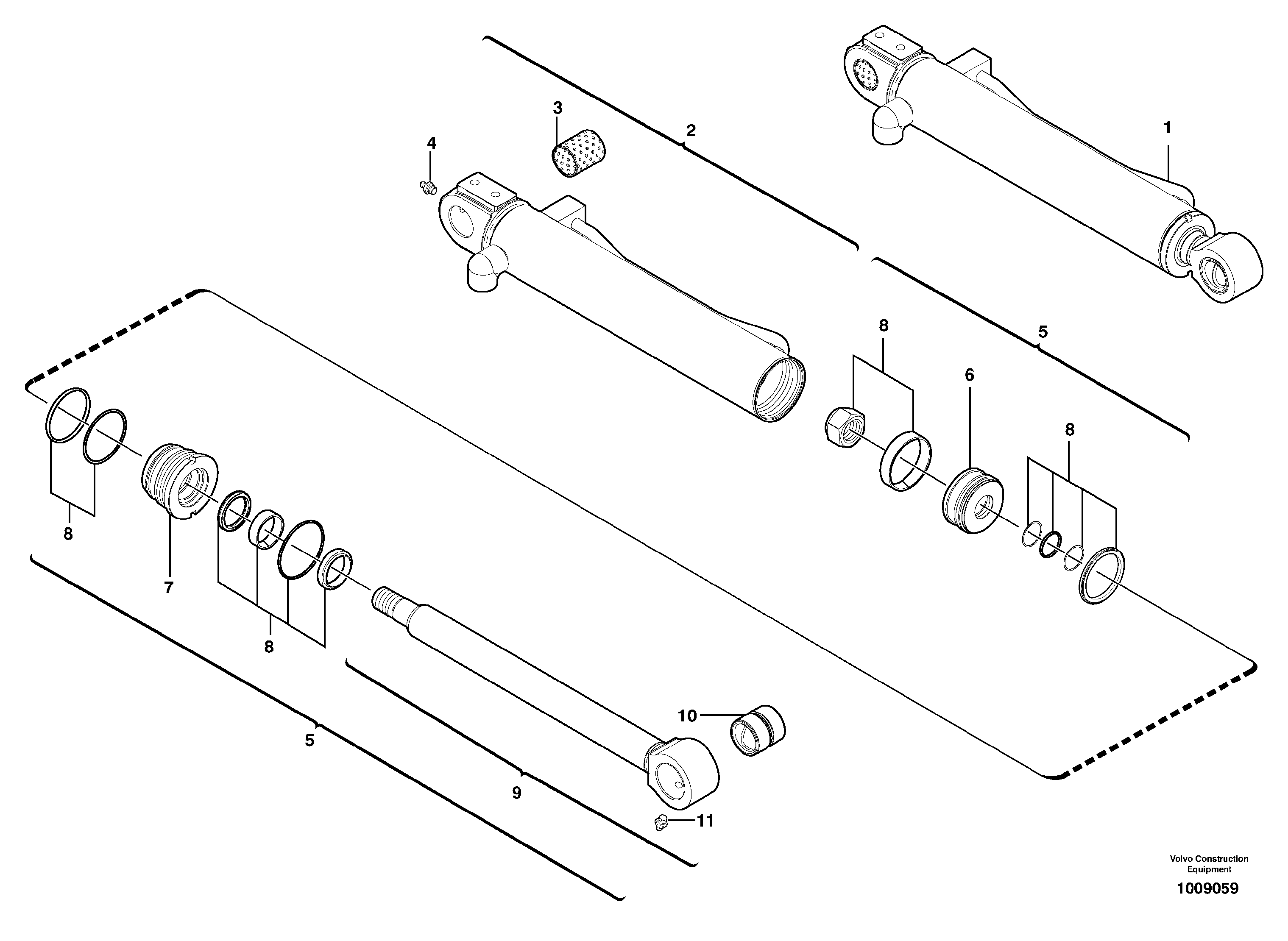 Схема запчастей Volvo EC15B - 38585 Цилиндр ковша EC15B TYPE 272 XR