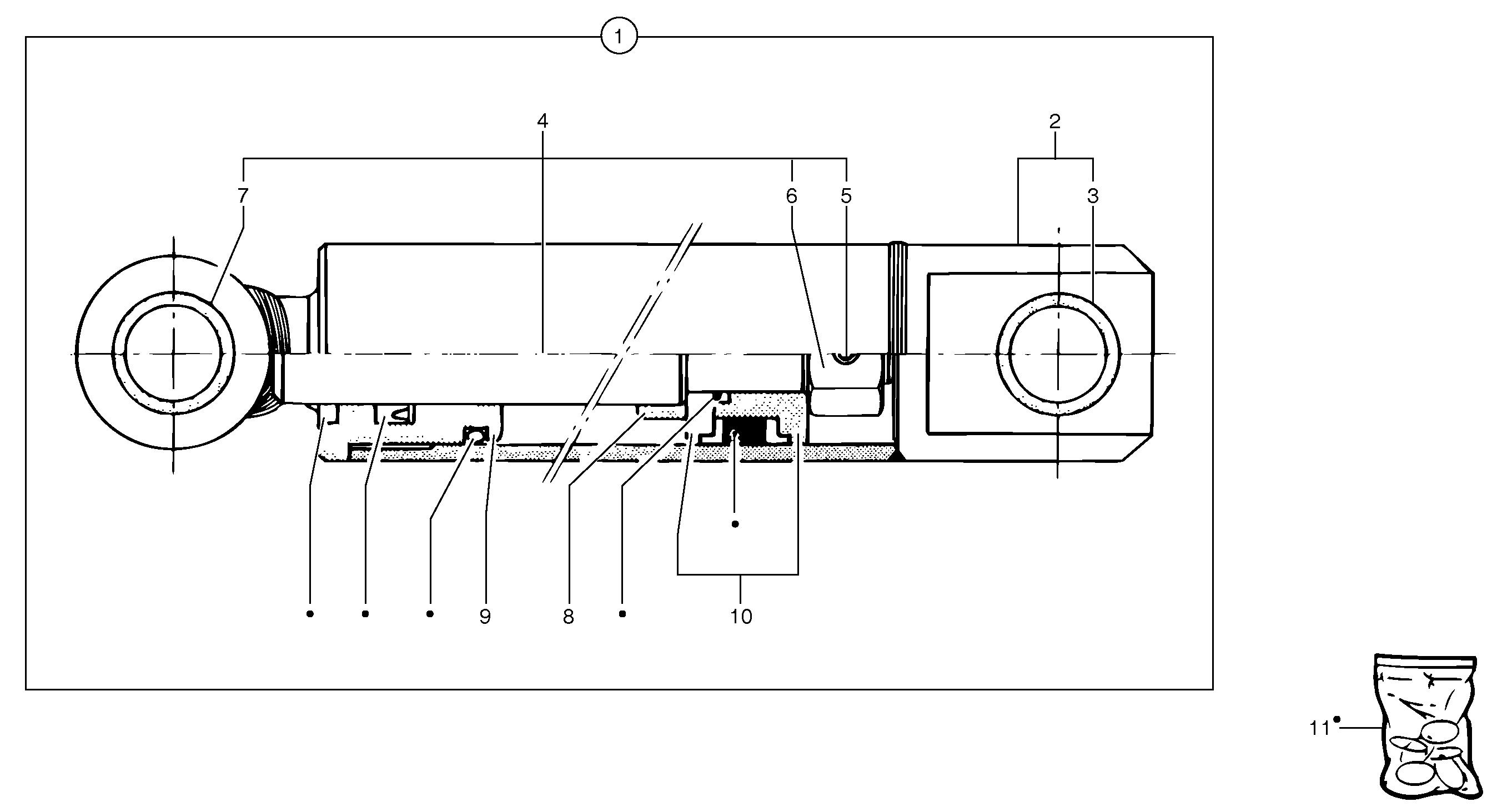 Схема запчастей Volvo EC15B - 39662 Telescopic arm cylinder EC15B TYPE 272 XR