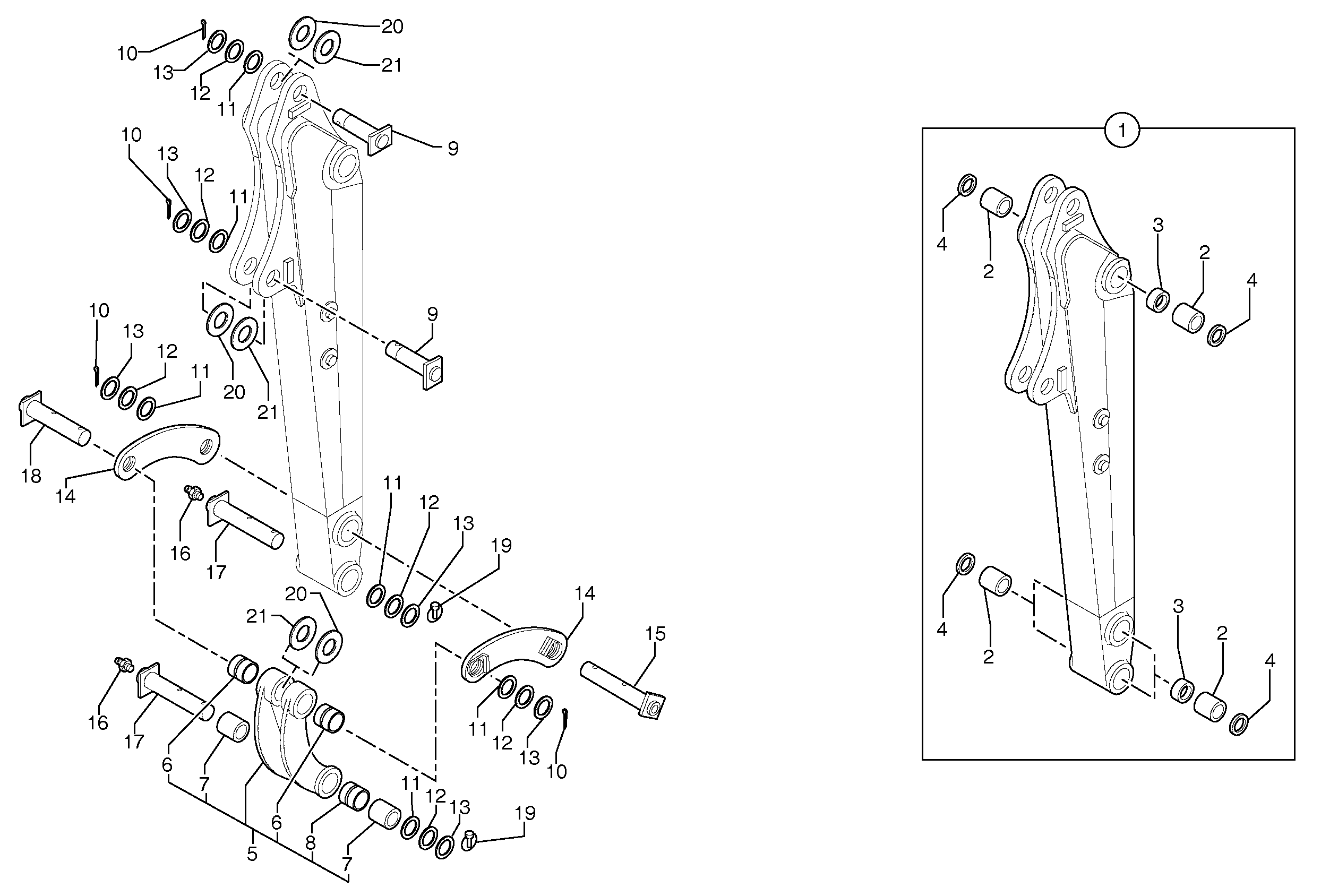 Схема запчастей Volvo EC15B - 76468 Dipper arm EC15B TYPE 272 XR