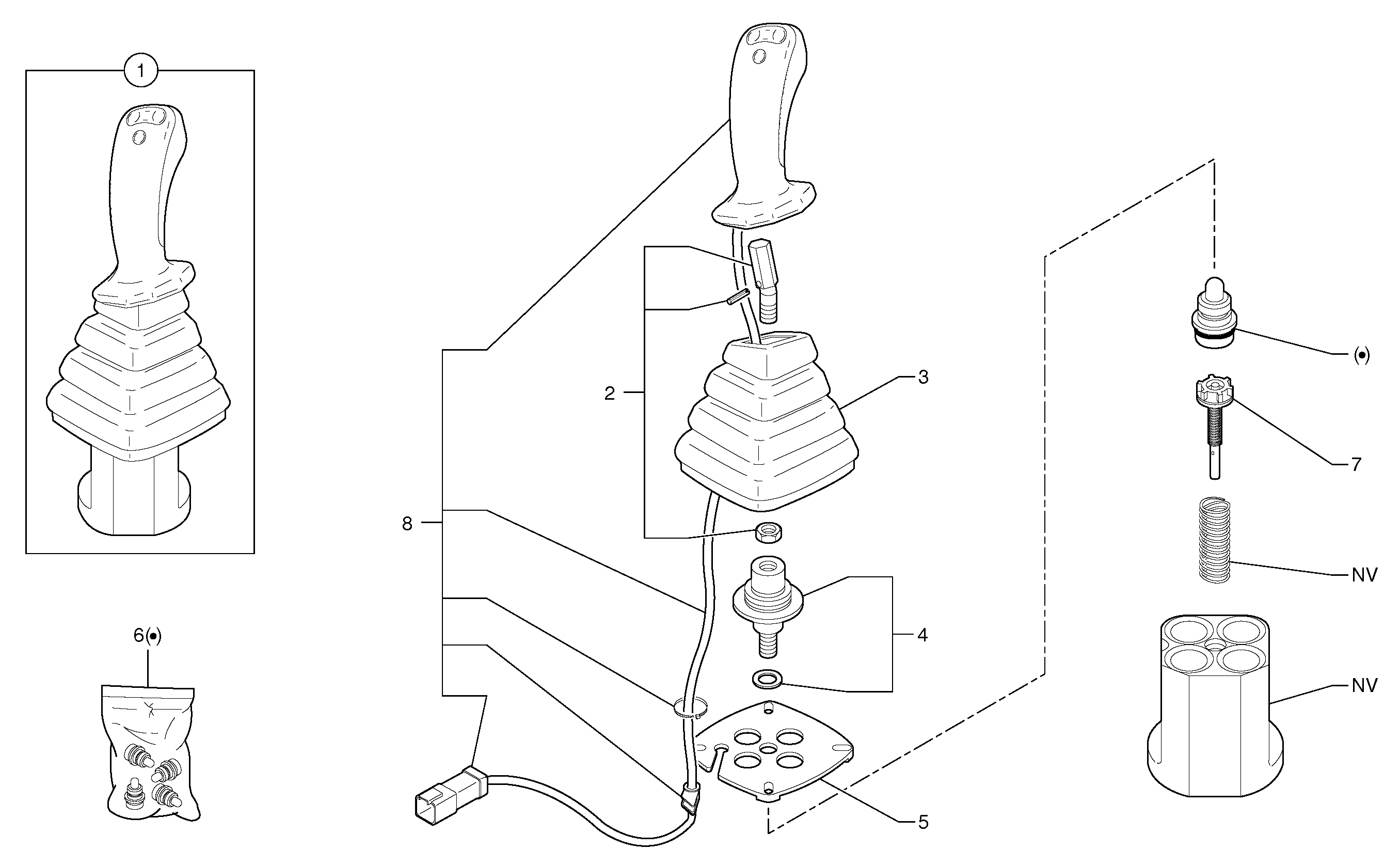 Схема запчастей Volvo EC15B - 33480 Control lever : dipper arm / slewing ( left ) EC15B TYPE 272 XT/XTV