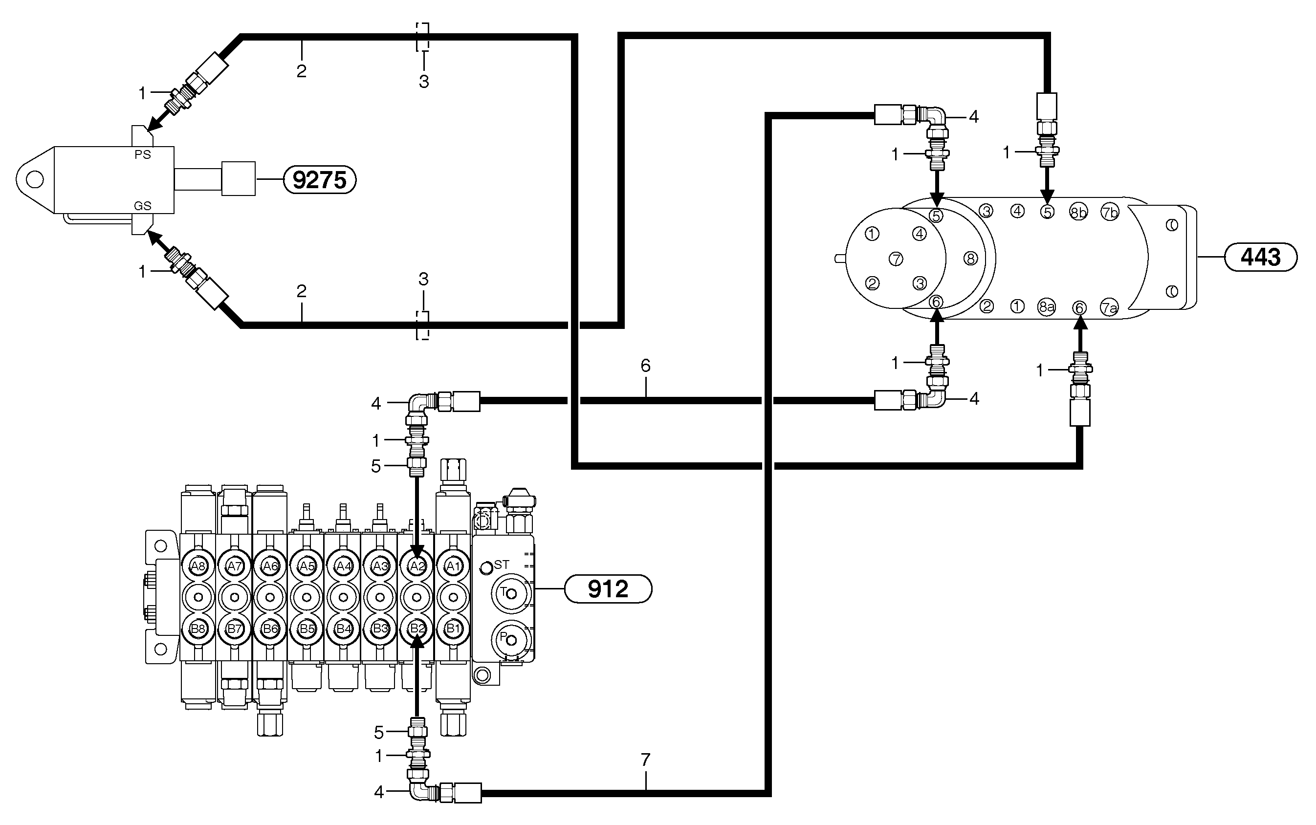 Схема запчастей Volvo EC15B - 41404 Hydr. circuit. ( dozer blade ) EC15B TYPE 272 XT/XTV