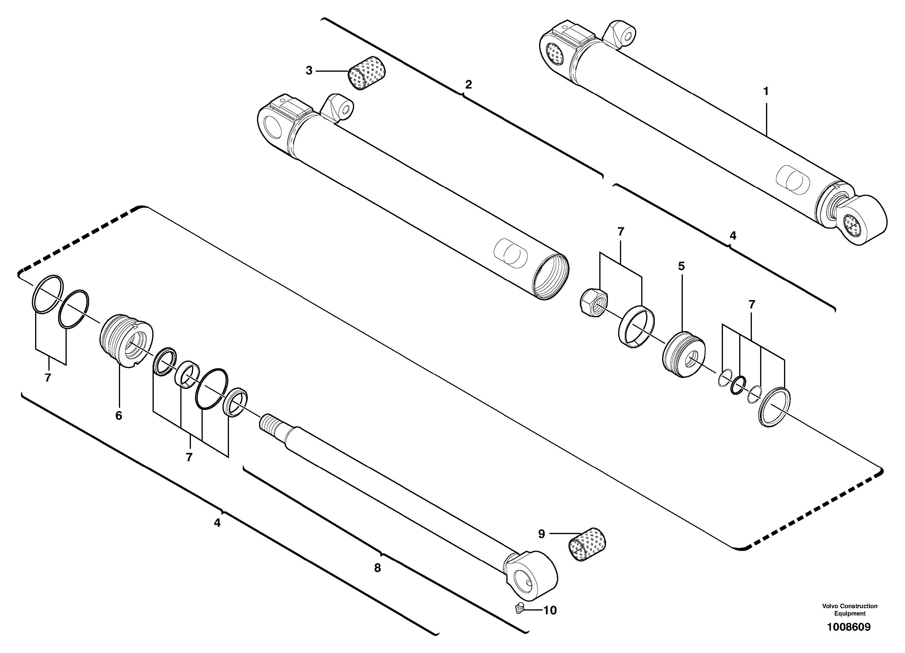 Схема запчастей Volvo EC15B - 39988 Boom offset cylinder EC15B TYPE 272 XT/XTV