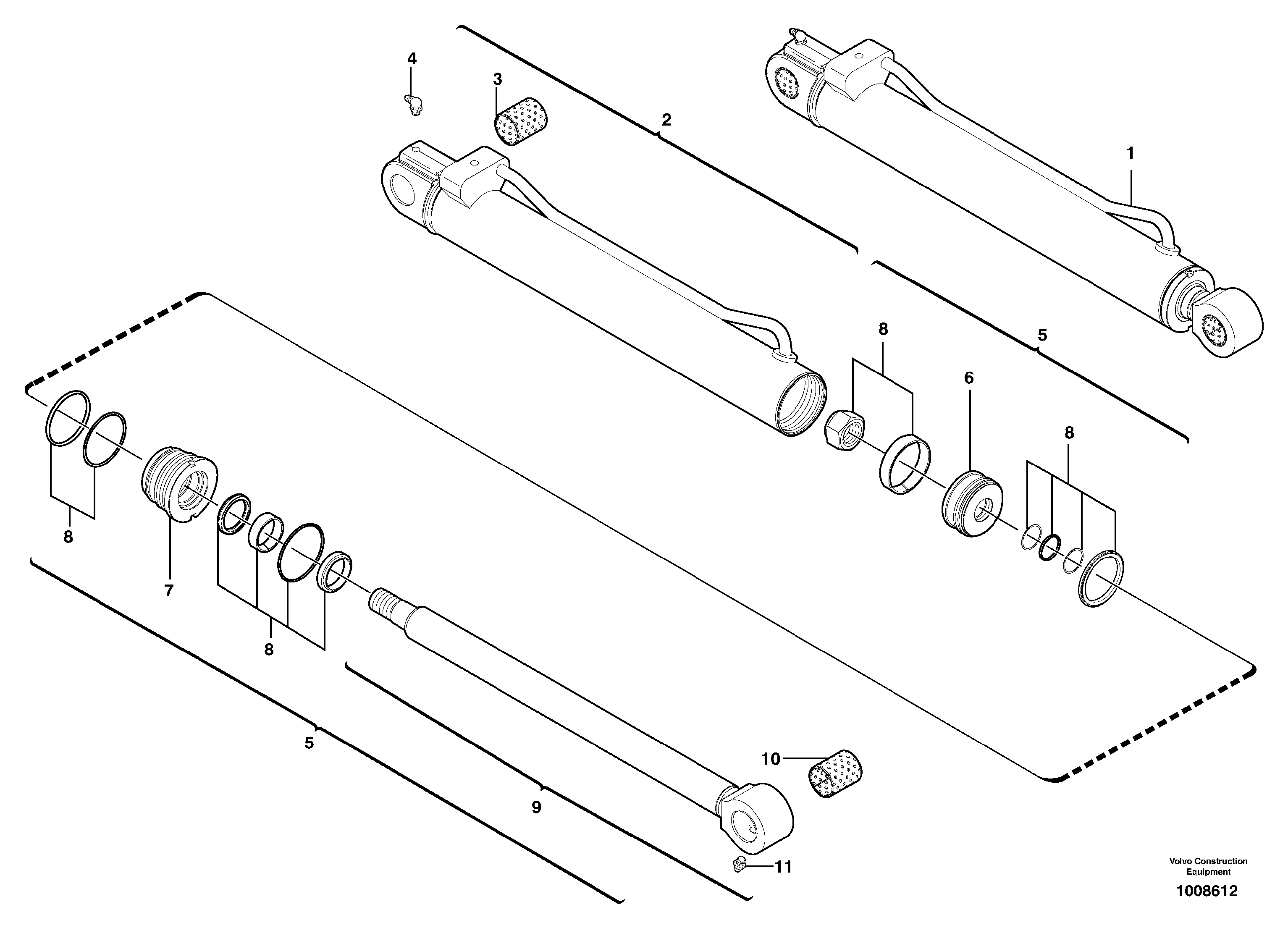 Схема запчастей Volvo EC15B - 40241 Dipper arm cylinder EC15B TYPE 272 XT/XTV