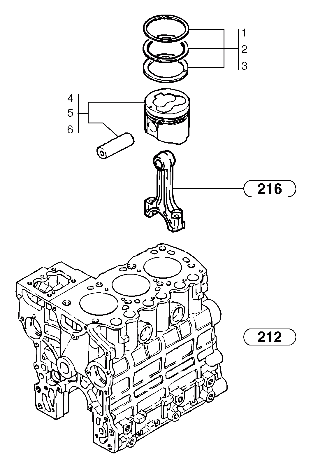 Схема запчастей Volvo EC15B - 29555 Pistons EC15B TYPE 272 XT/XTV
