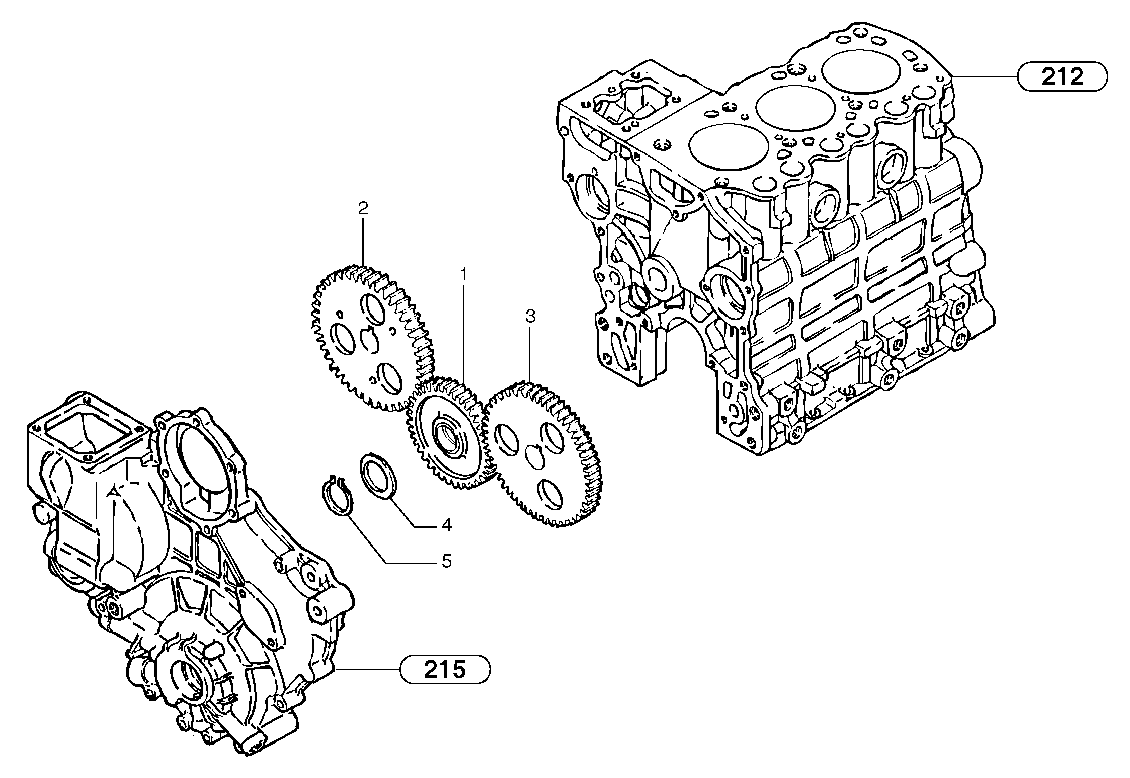 Схема запчастей Volvo EC15B - 29563 Timing gears EC15B TYPE 272 XT/XTV