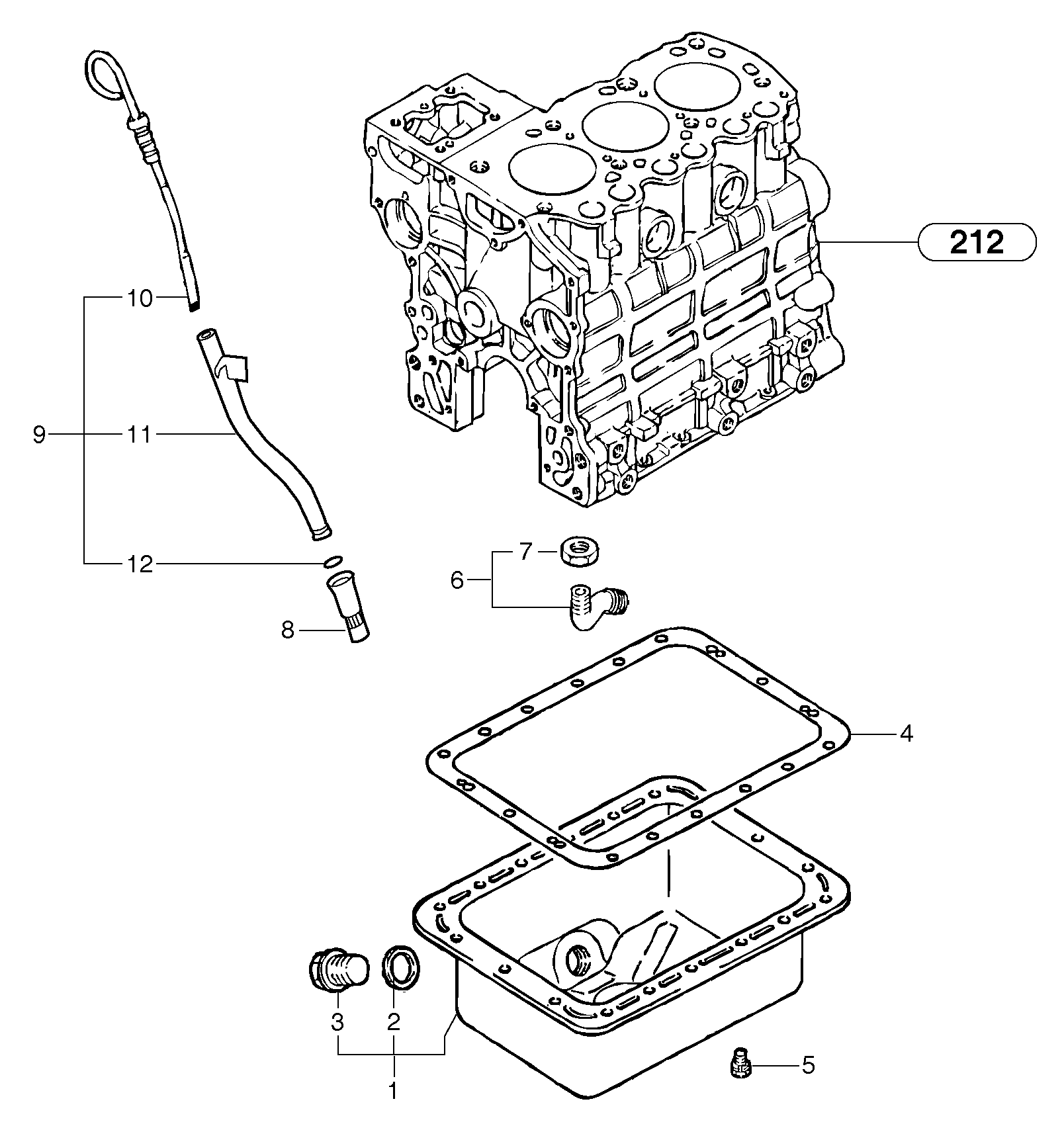 Схема запчастей Volvo EC15B - 29570 Lubrication oil sump EC15B TYPE 272 XT/XTV