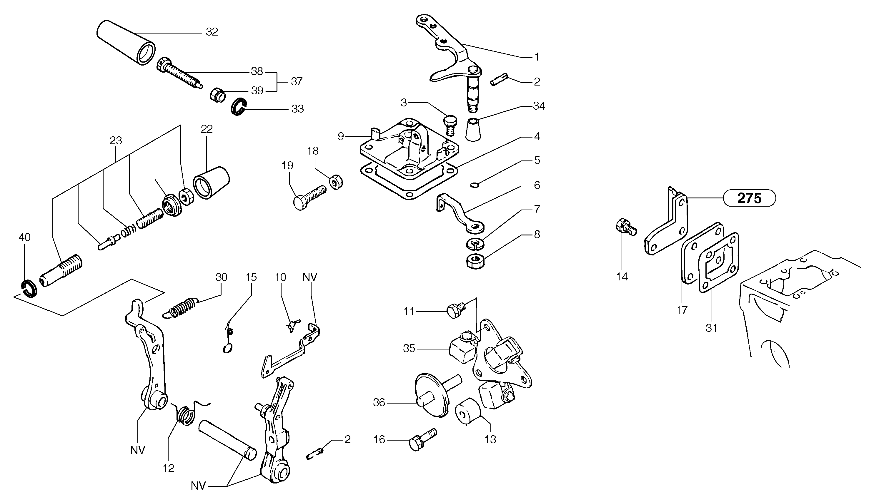 Схема запчастей Volvo EC15B - 17897 Engine injection pump control EC15B TYPE 272 XR