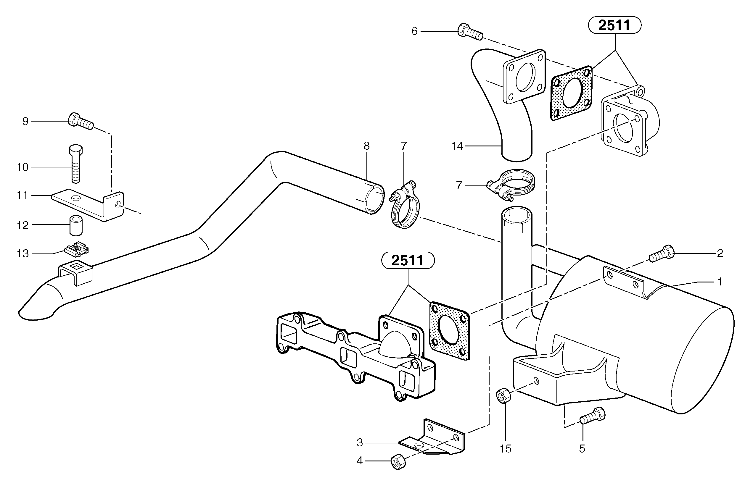 Схема запчастей Volvo EC15B - 35669 Muffler EC15B TYPE 272 XT/XTV